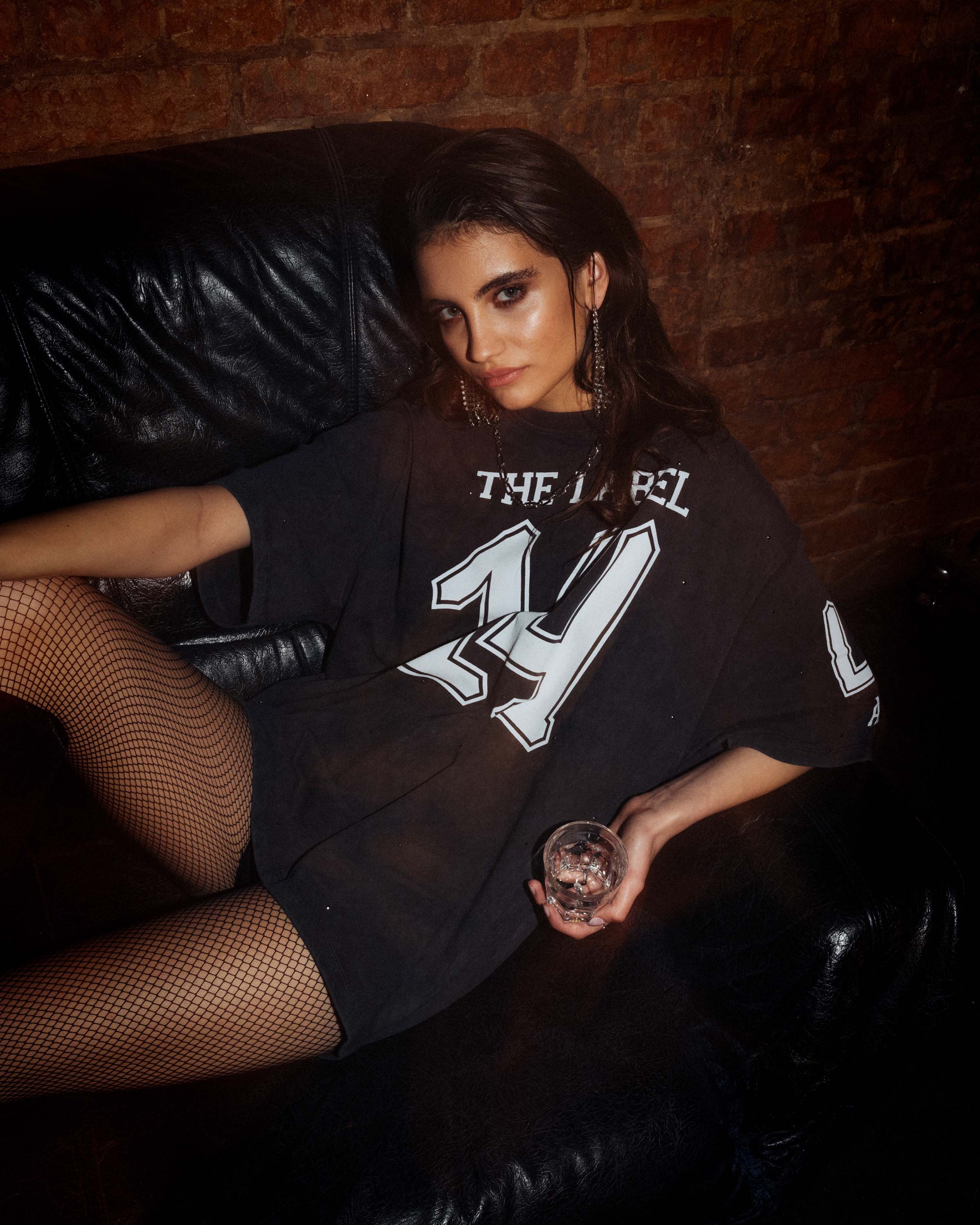 Oversized Grey Sporty Studs T-Shirt