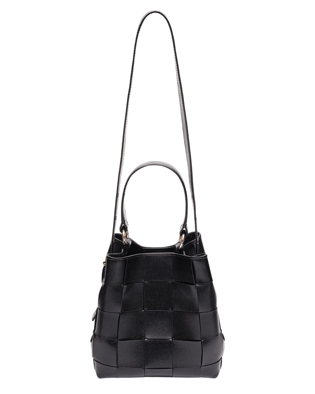 Small Chiara Braided Florence Zwart met Goud Schoudertas