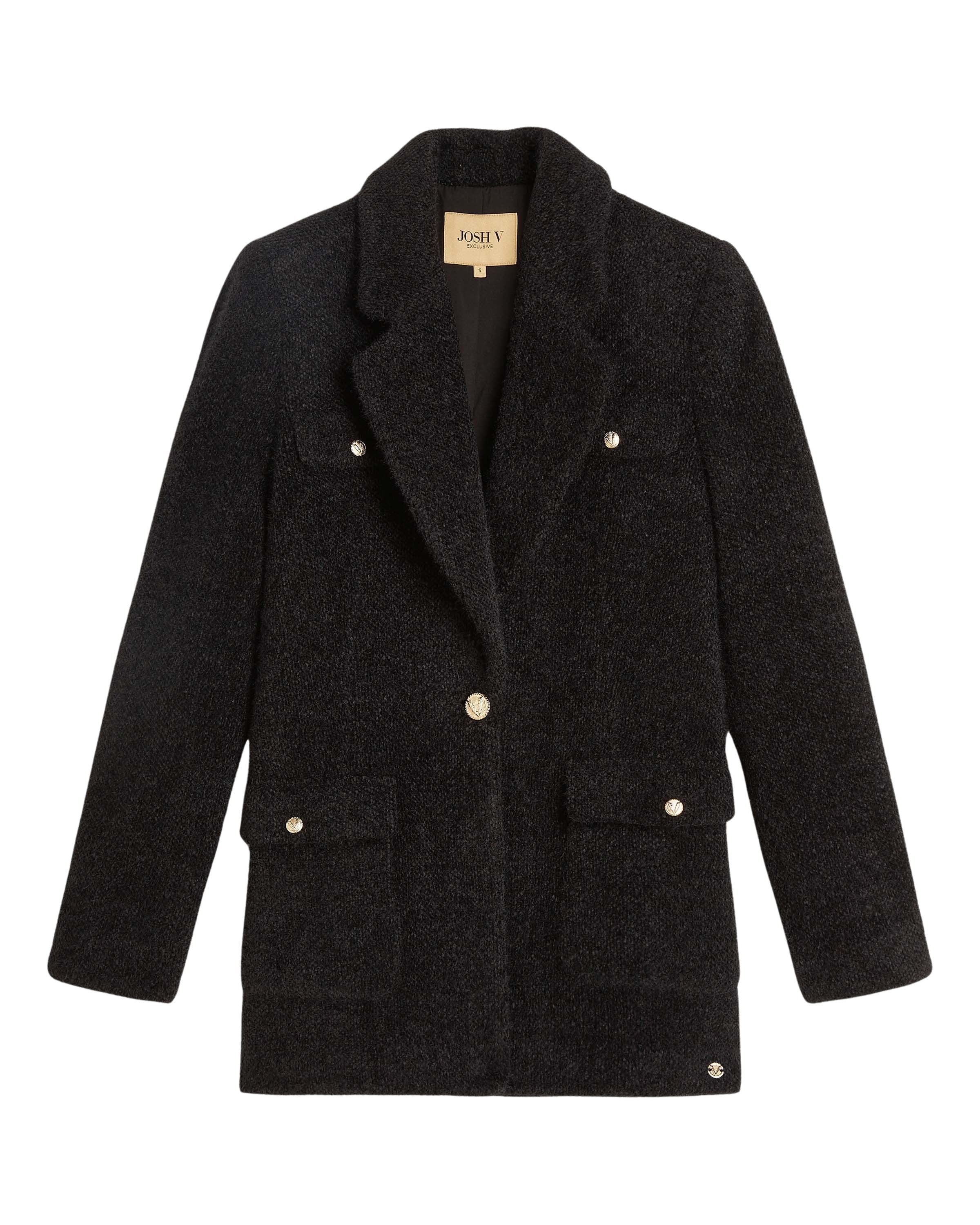 Nevada Fluffy Black Blazer