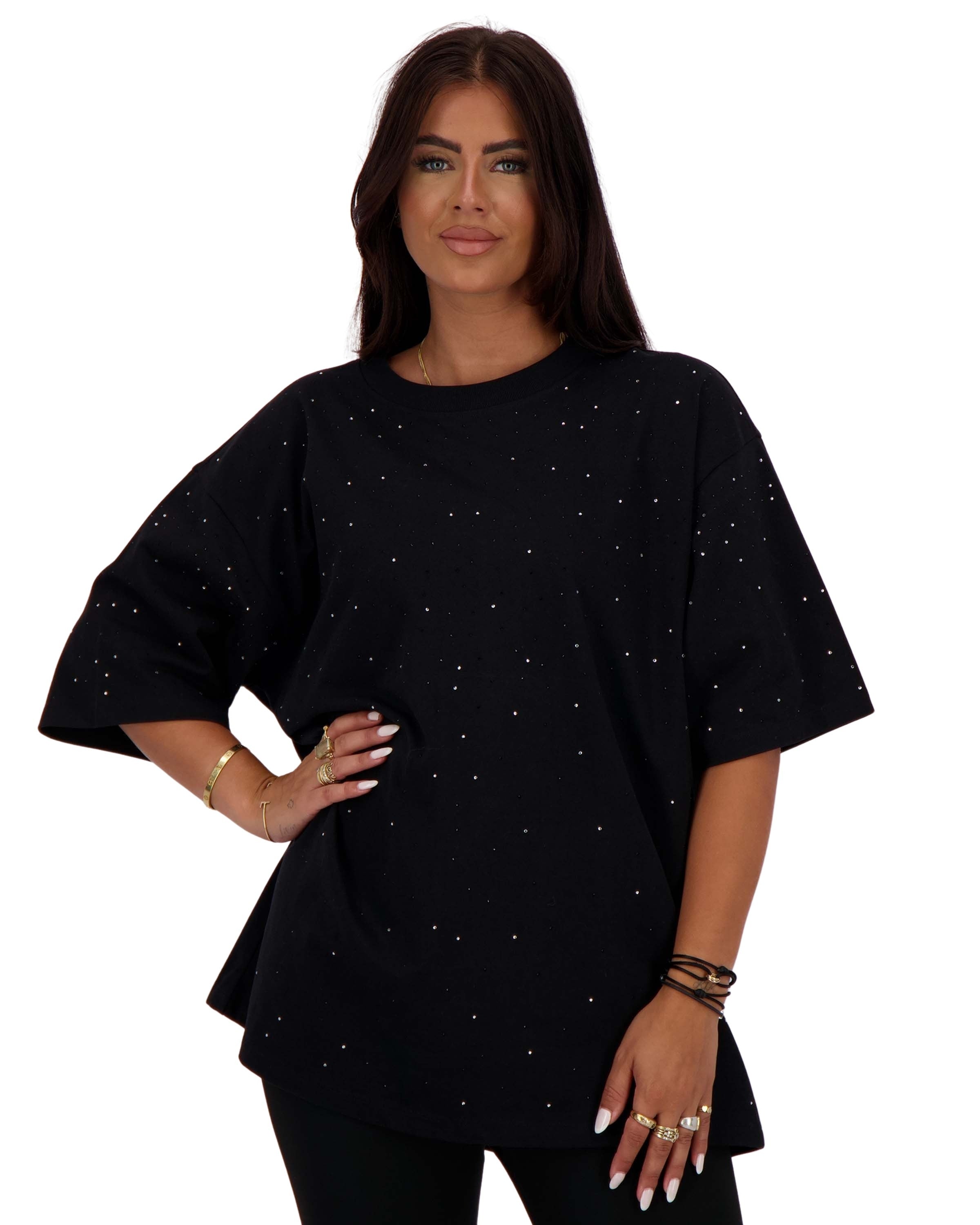 T-Shirt Diamonds All Over Black