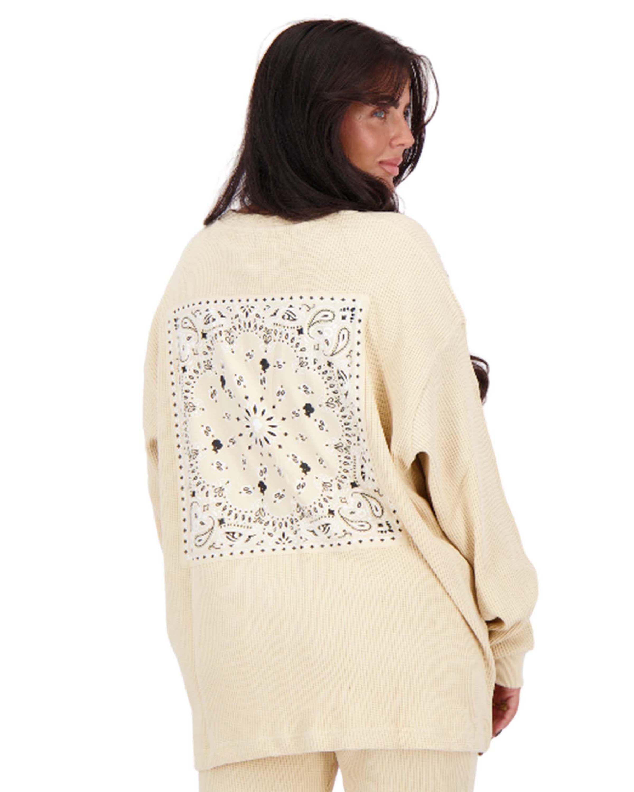 Sweatshirt Waffle Paisley Creme