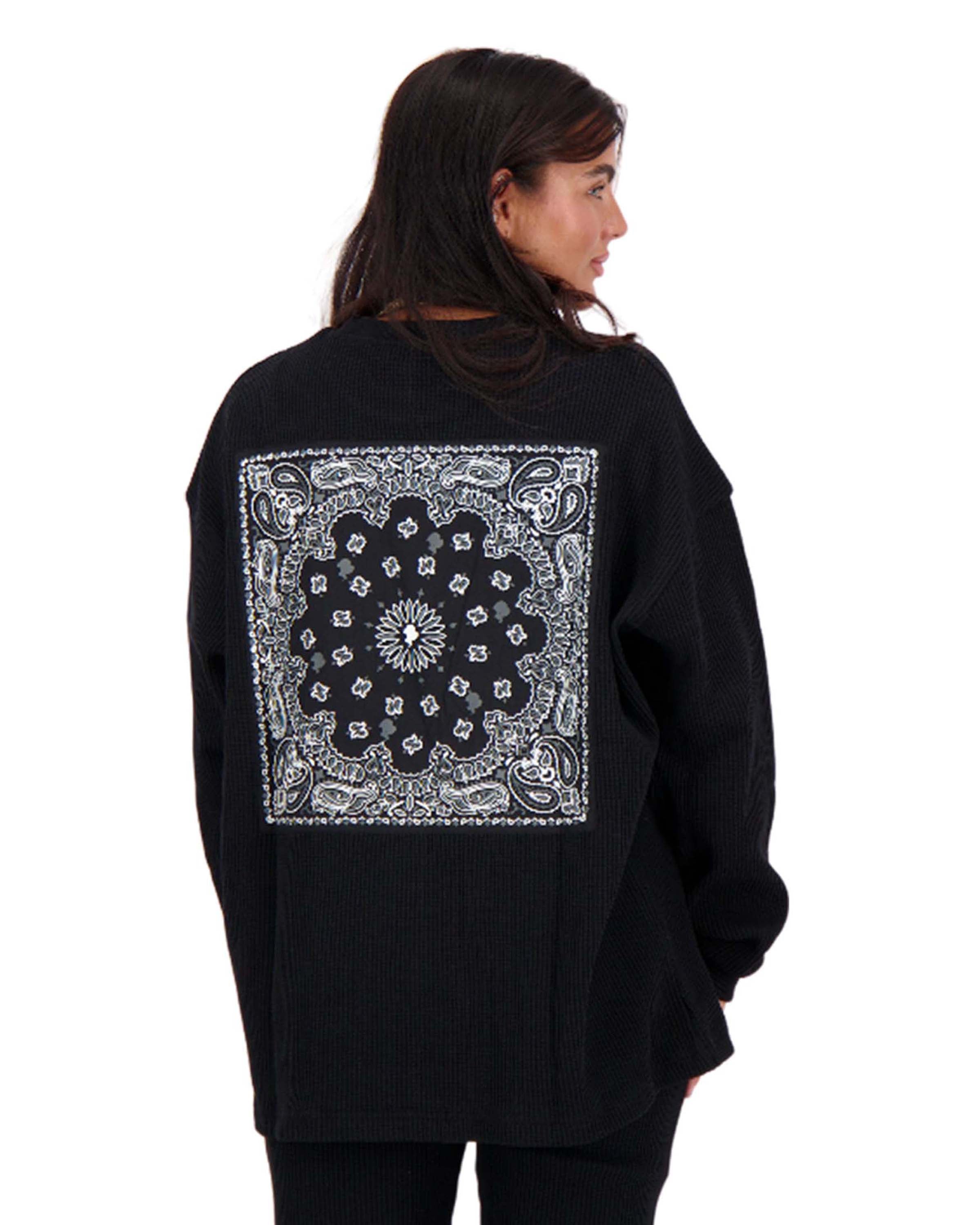 Sweatshirt Waffle Paisley Black