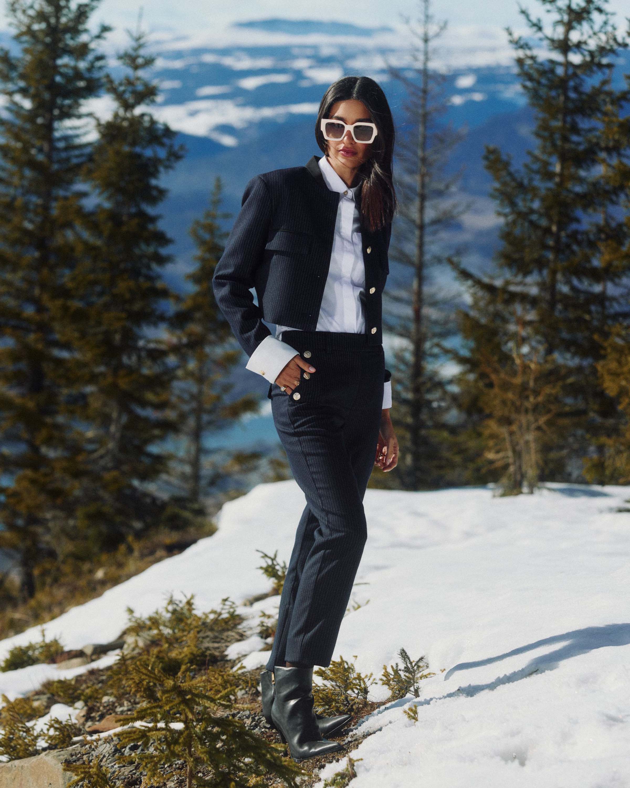 Louis Cropped Blazer met Pinstripe