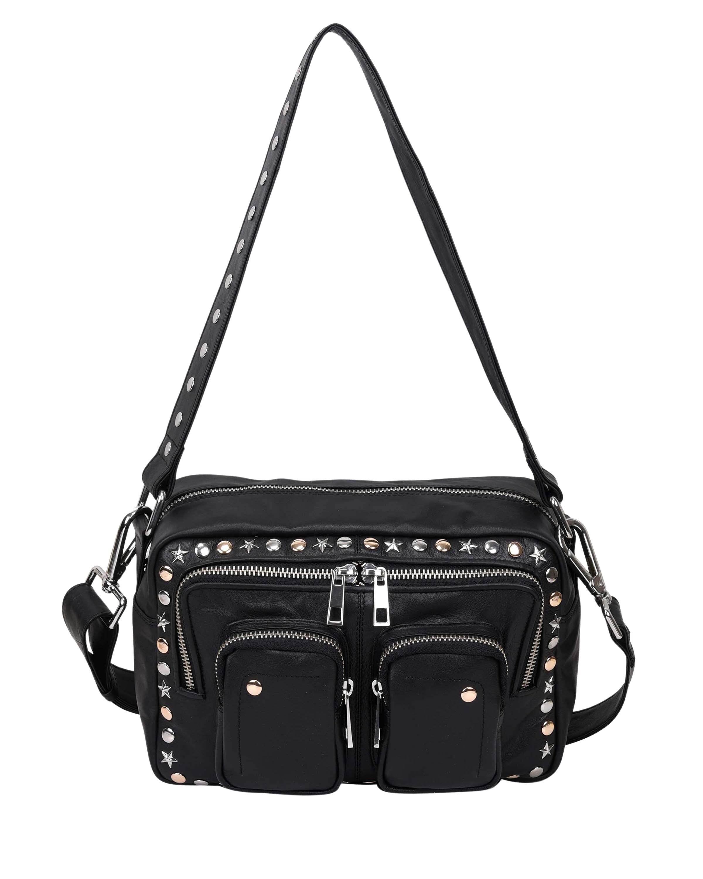Ellie Studs Silky Black-Schoudertas