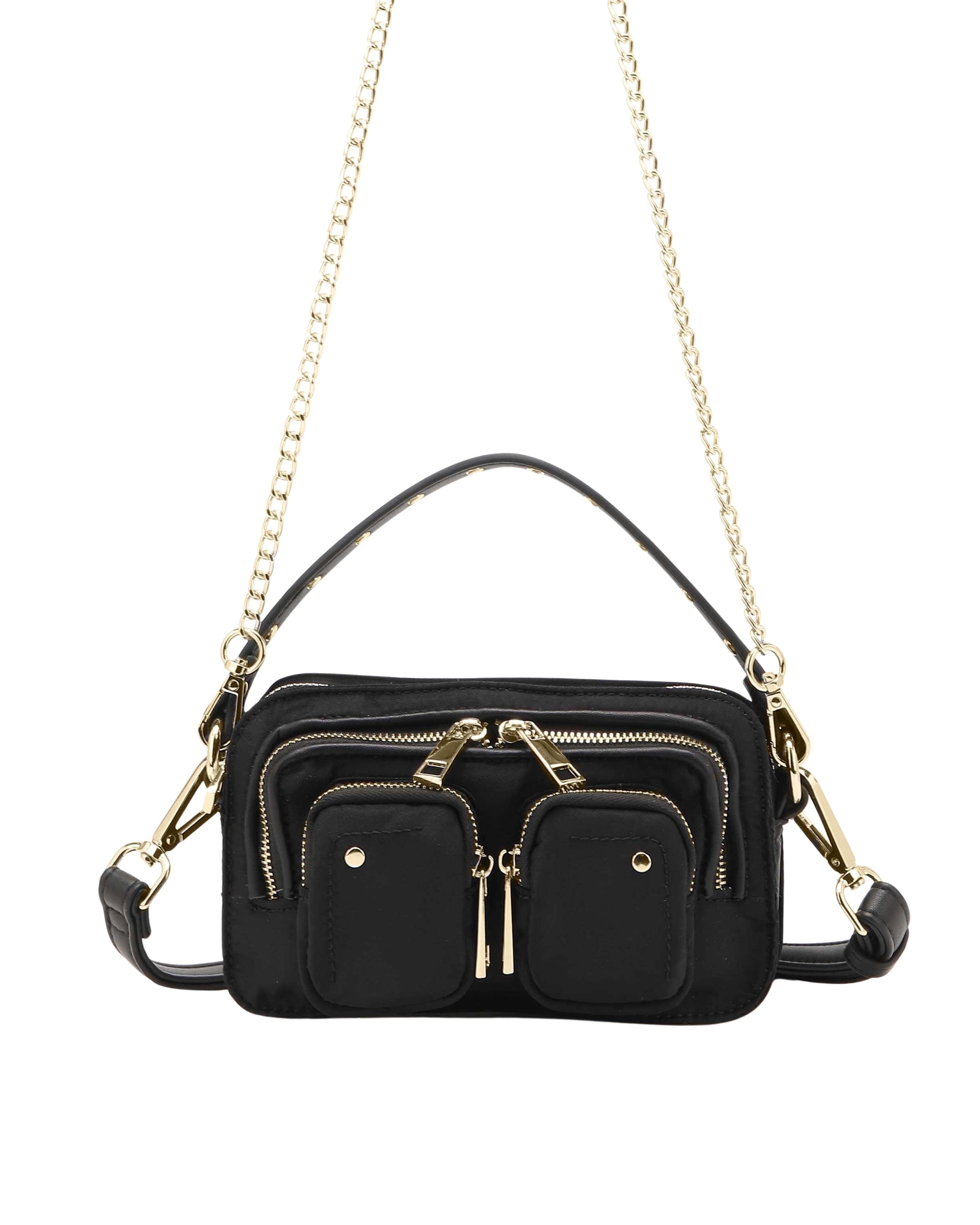 Helena Recycled Nylon Black w. Gold-Schoudertas