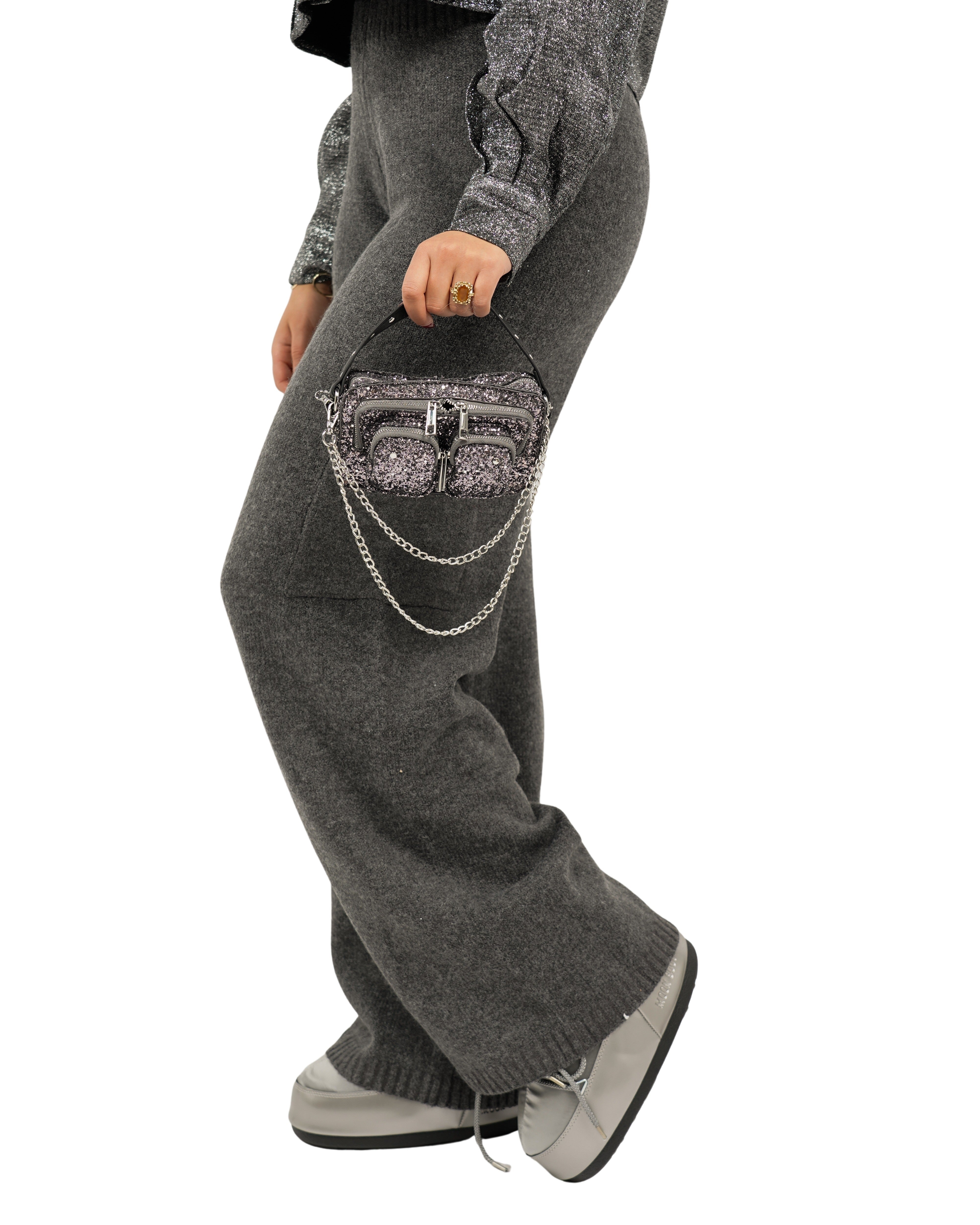 Helena Glitter Silver-Schoudertas