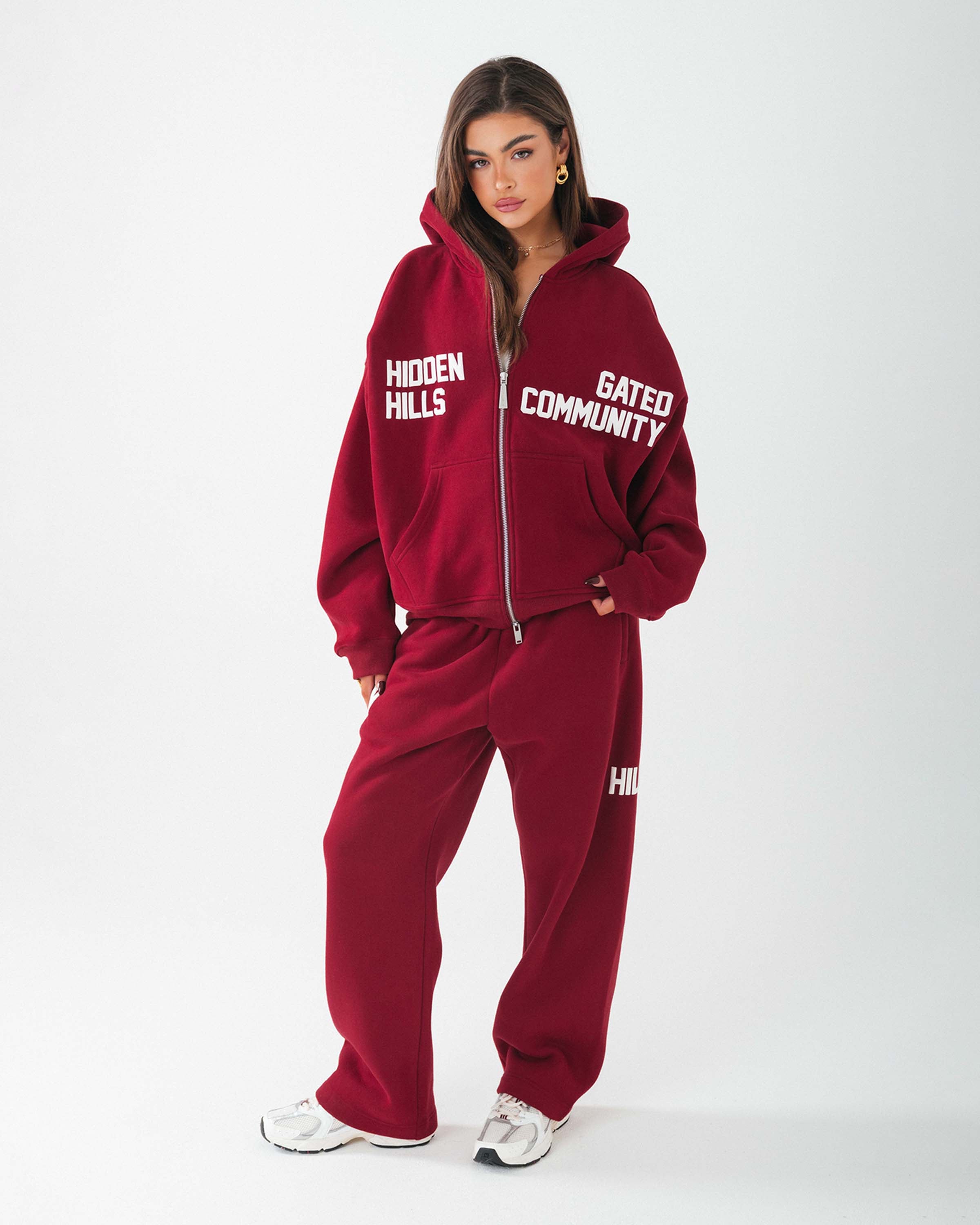 Gated Community Sweatpants Burgundy Pre Order