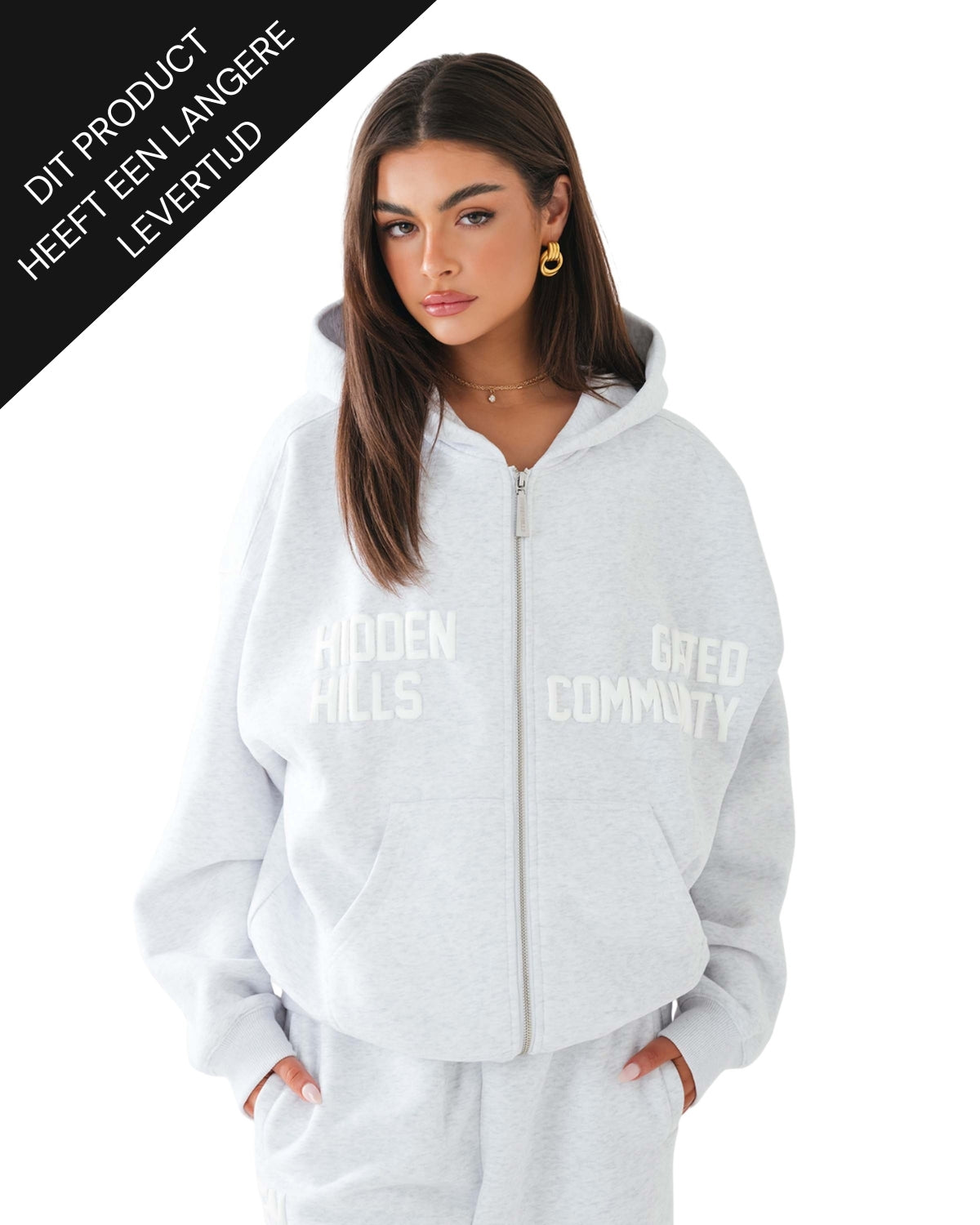 Gated Community Zip Hoodie Light Grey Pre Order