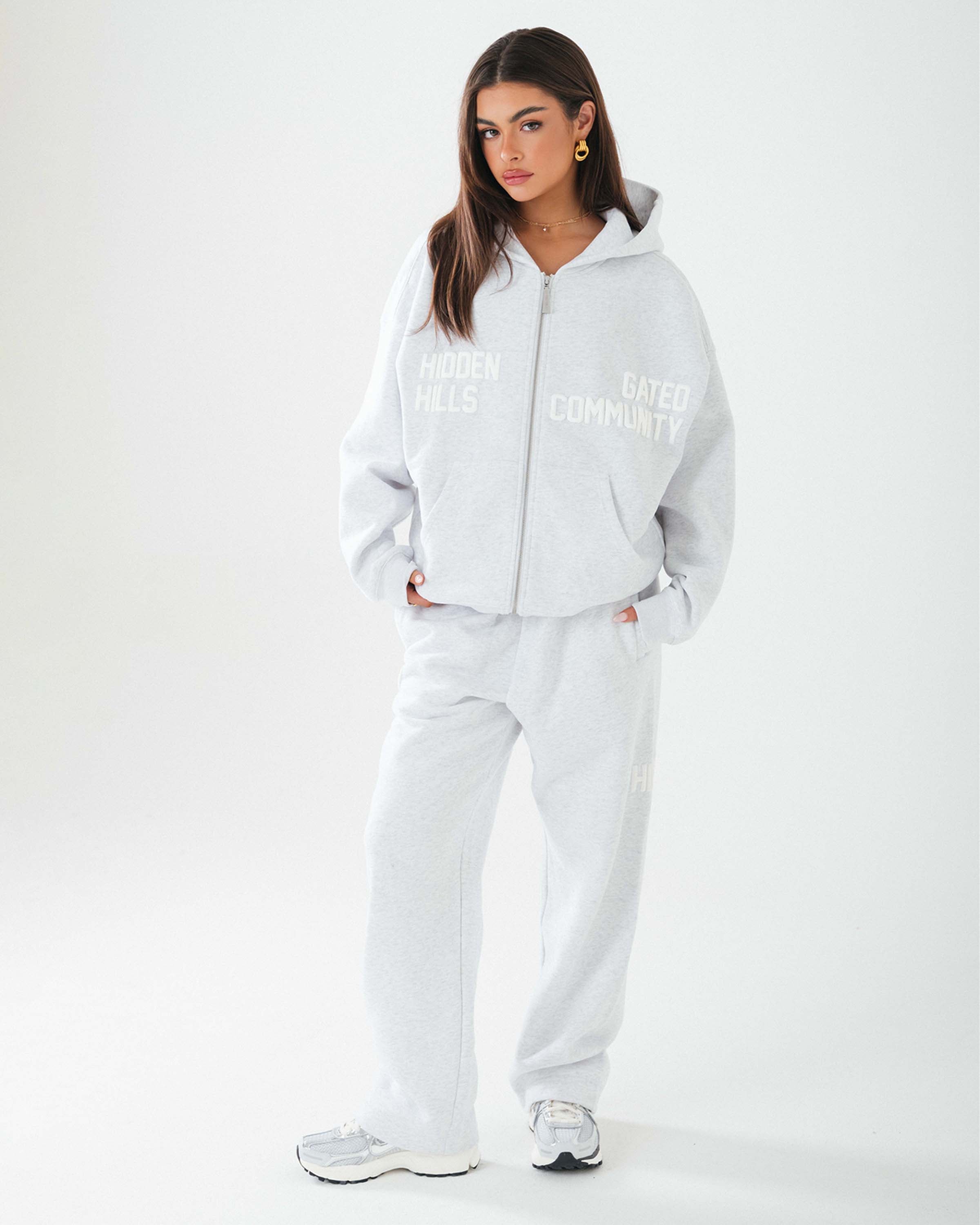Gated Community Zip Hoodie Light Grey Pre Order