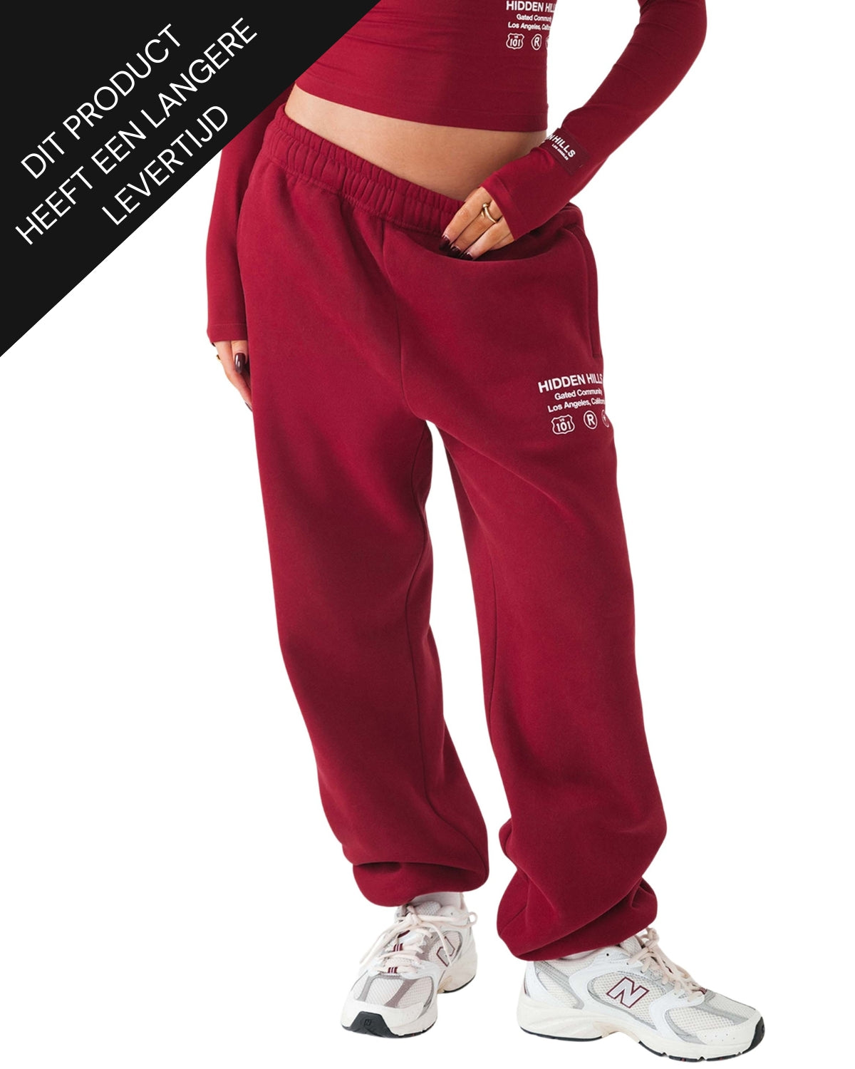 Label Sweatpants Burgundy Pre Order