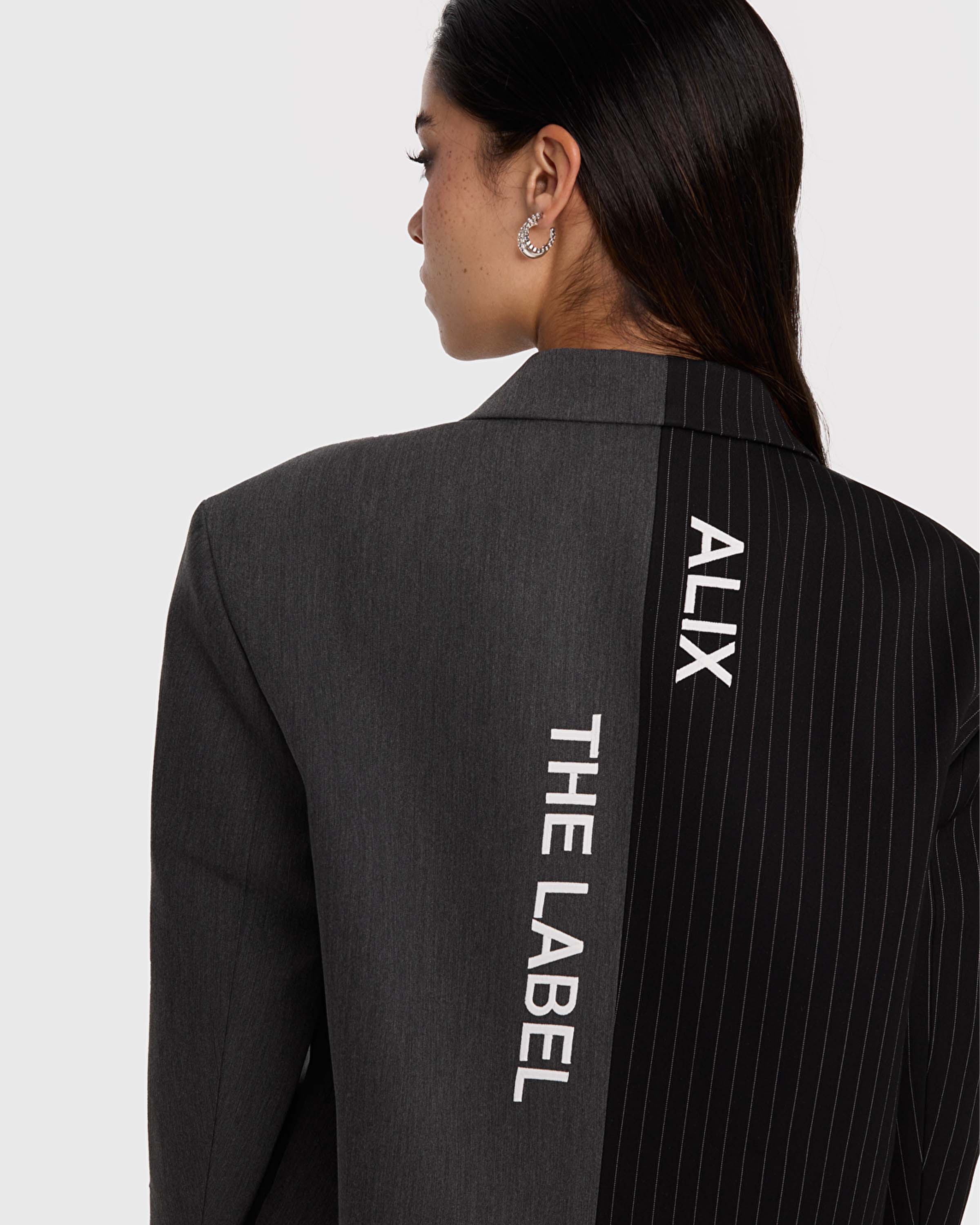 Ladies Woven Mix Suit Blazer