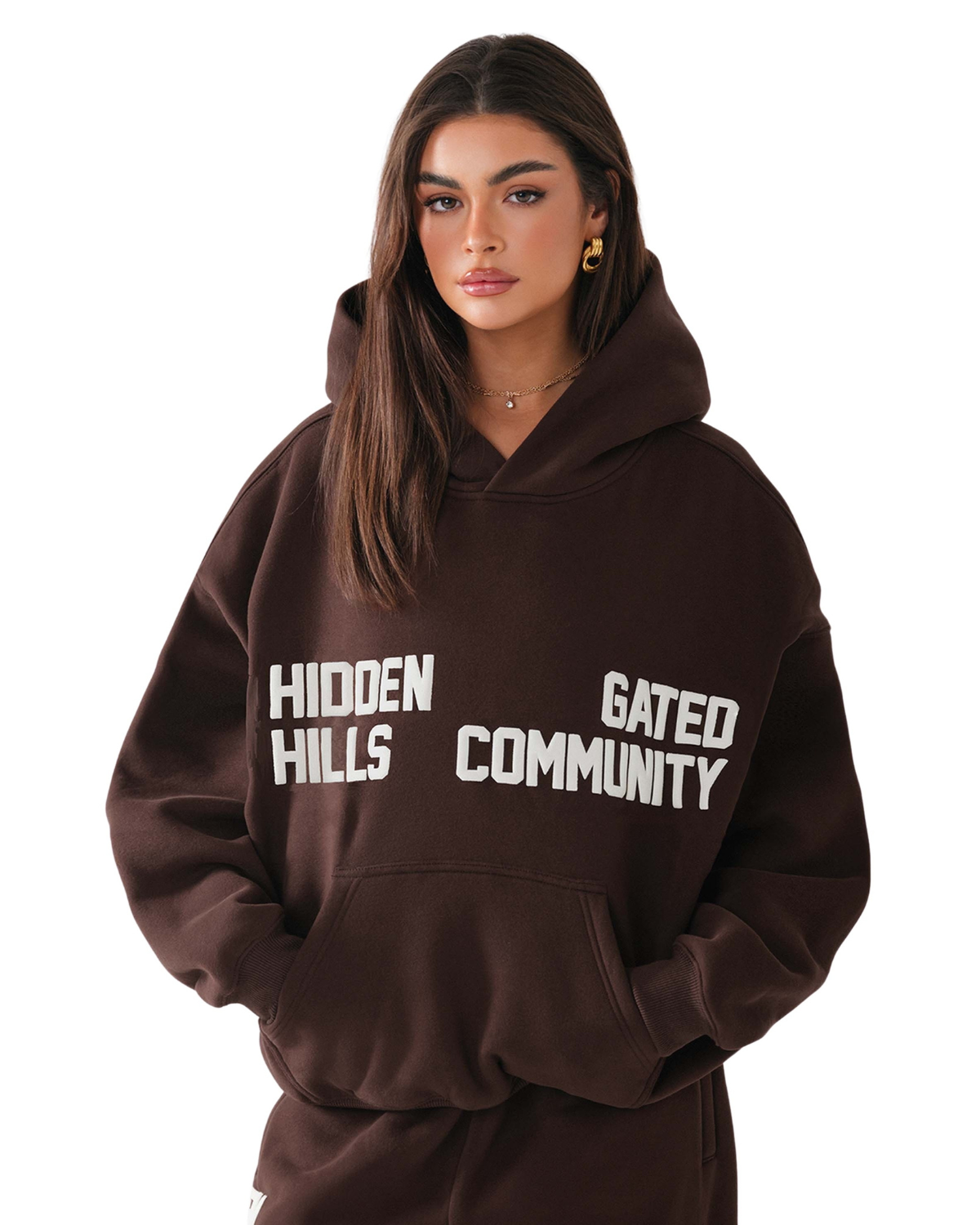 Gated Community Hoodie Brown