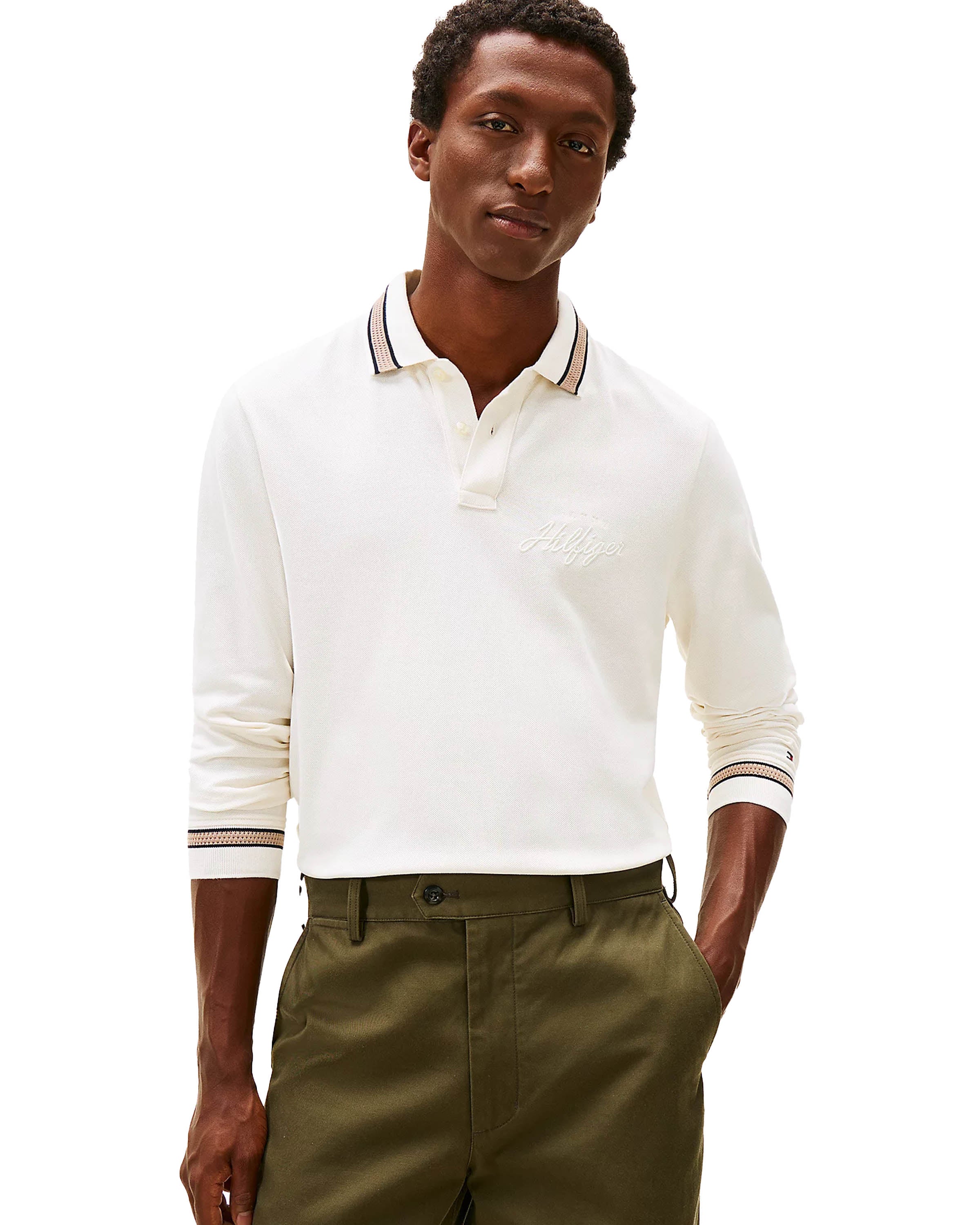 Chest Embro Longsleeve Polo