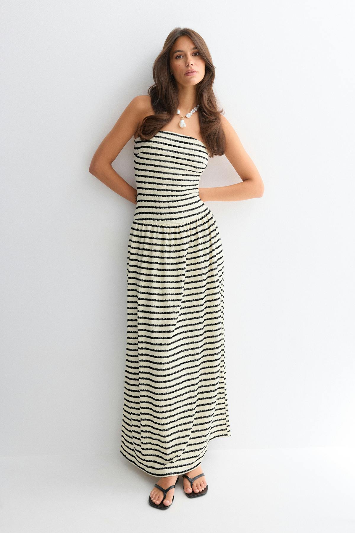 Dropped Waist Bandeau Jurk