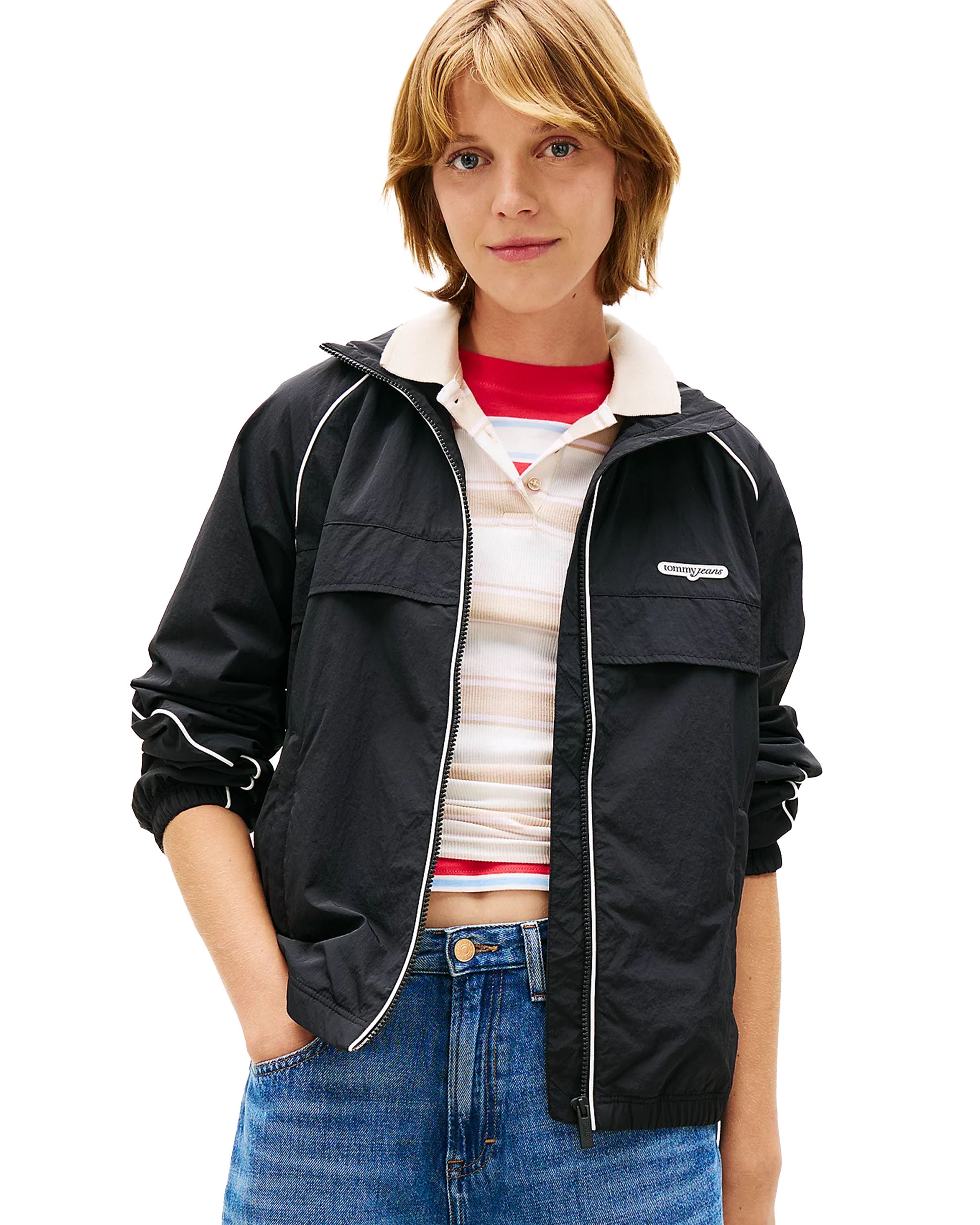 Piping Nylon Track Vest