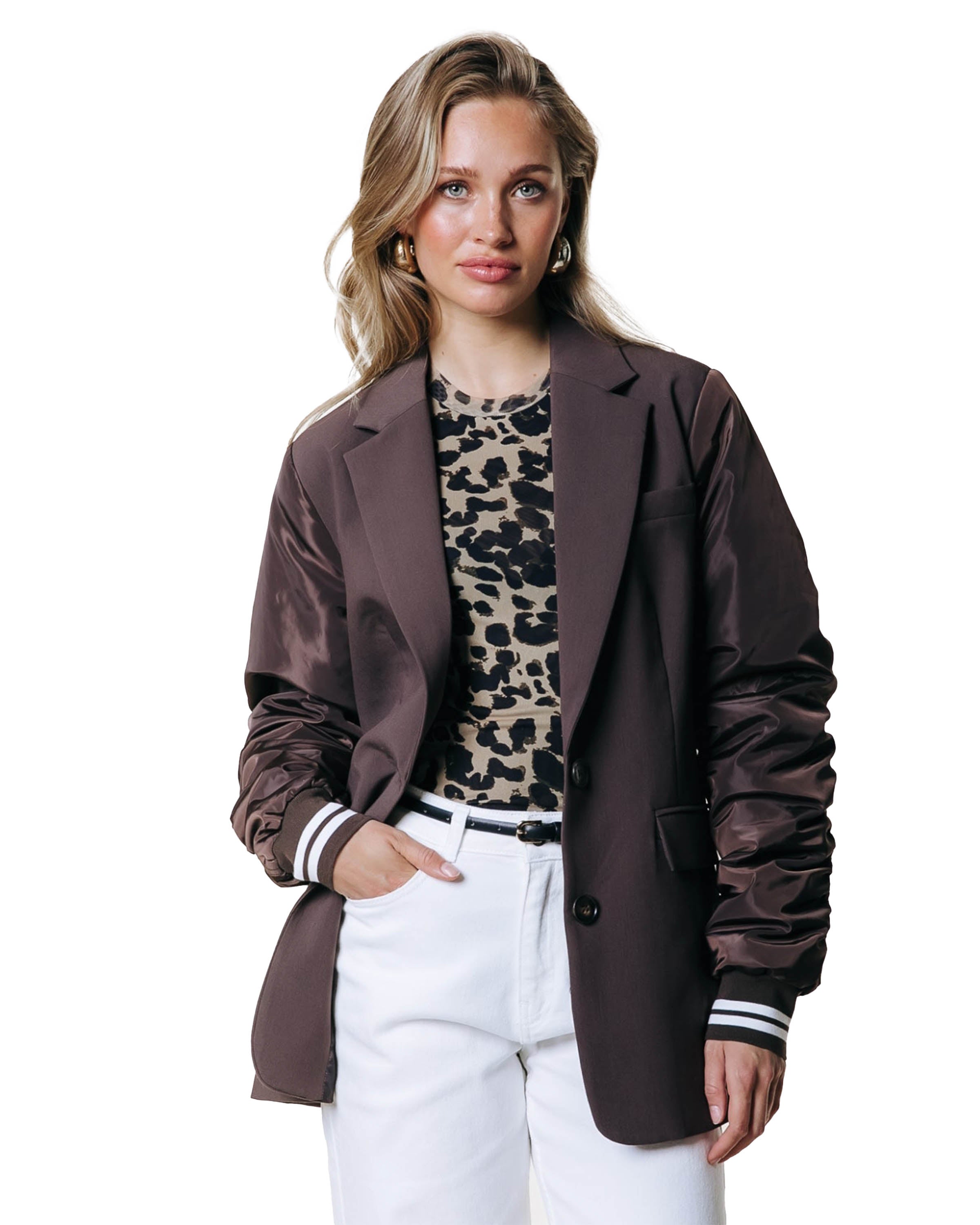 Gemma Contrast Sleeve Blazer