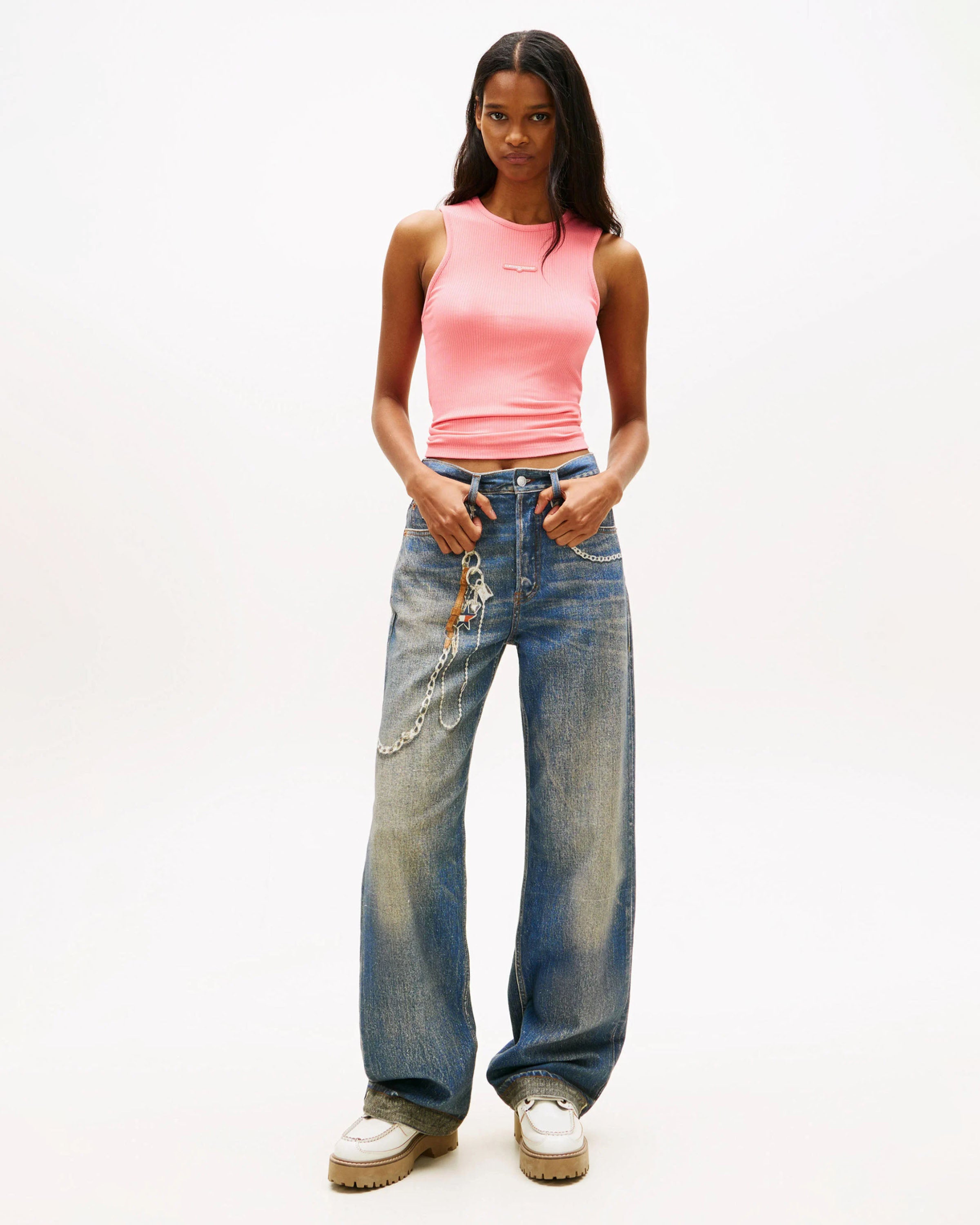 Slim Script Label Tank Top + Script Lbel Short set