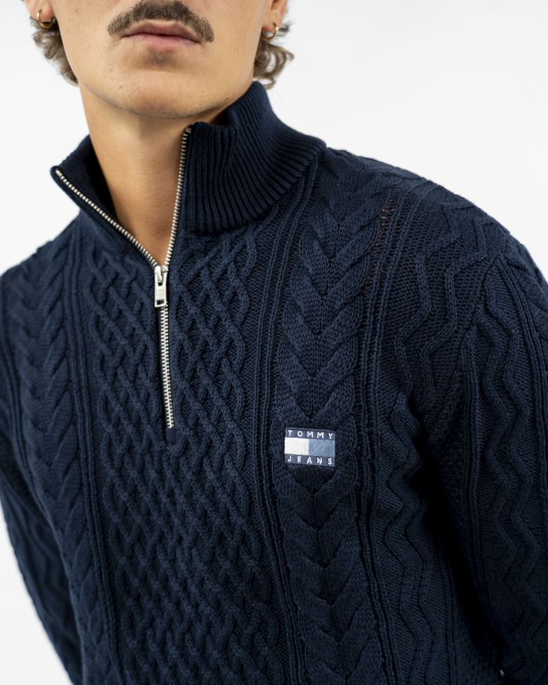 Slim Badge Cable Sweater