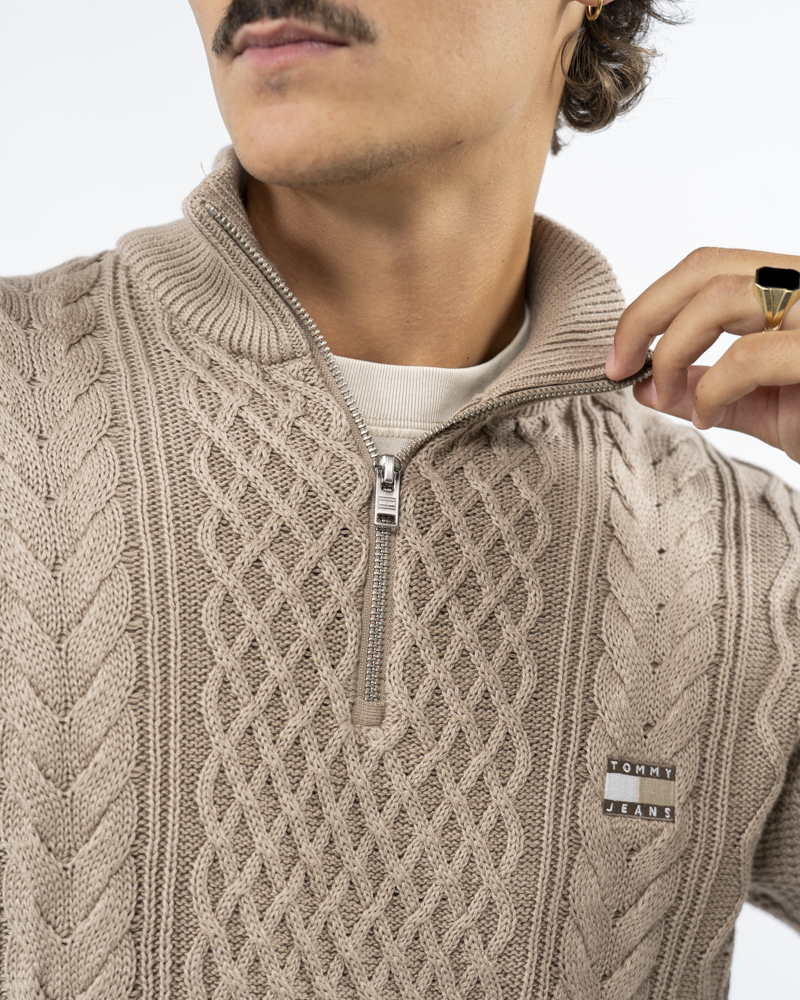 Slim Badge Cable Sweater