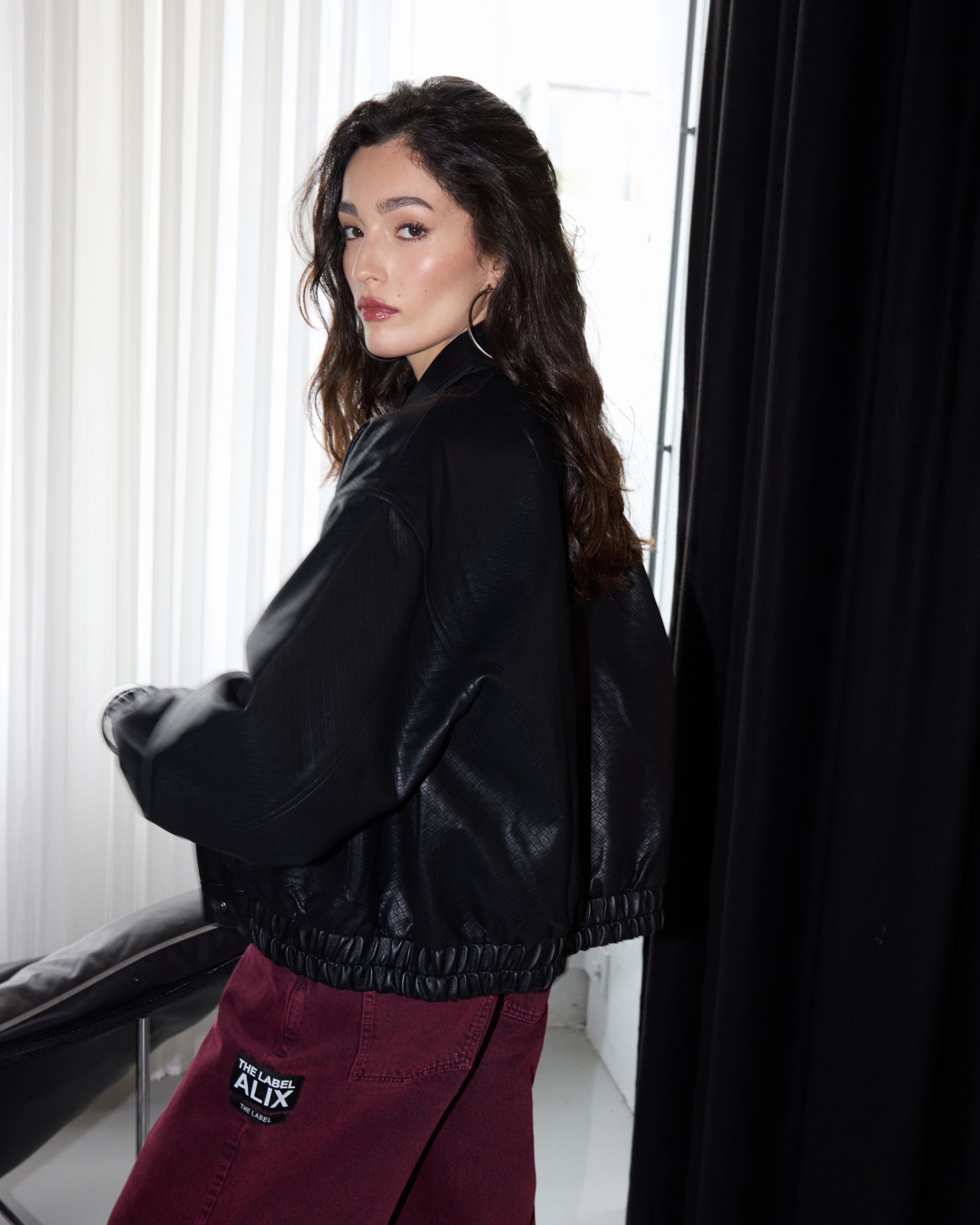 Woven Braided Faux Leren Jas