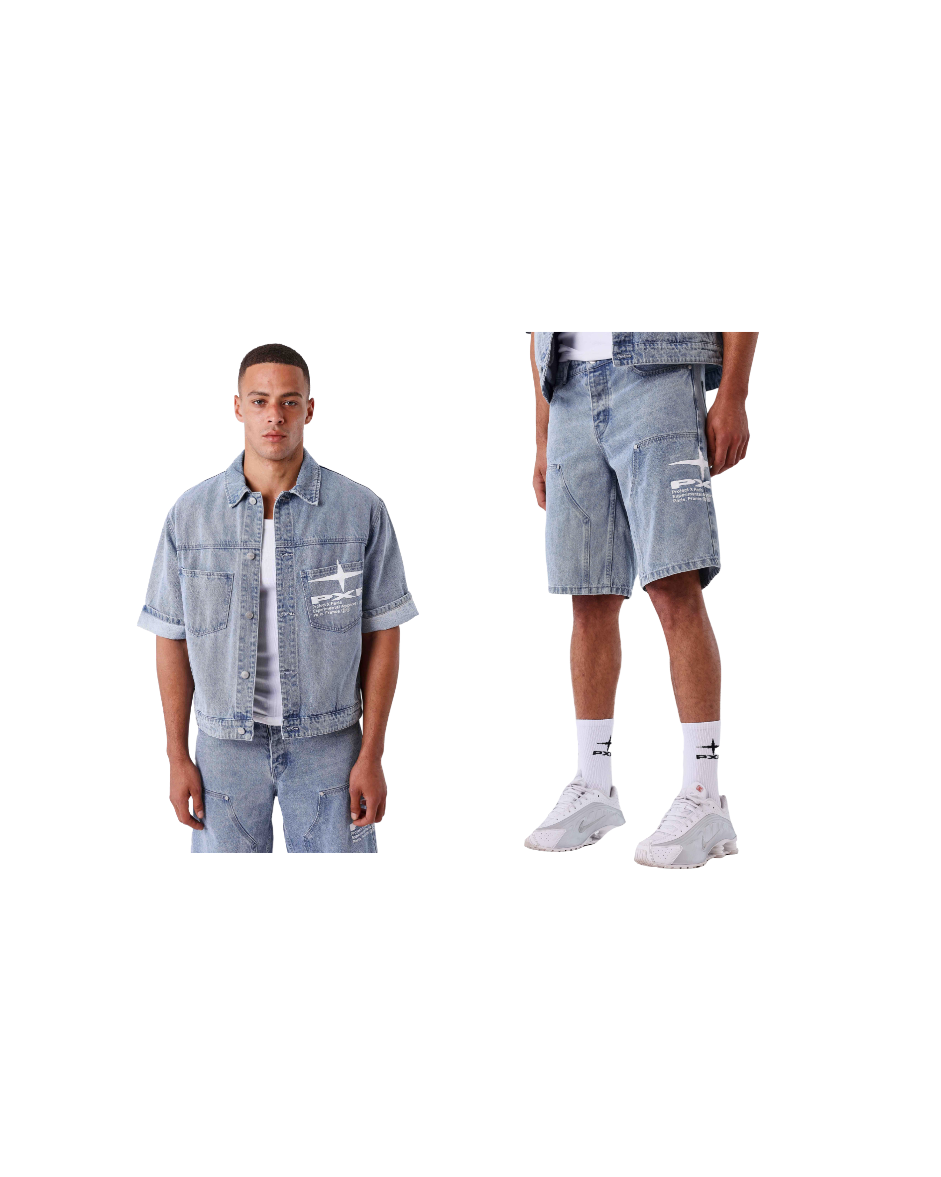 Denim Overhemd + Denim Short Set