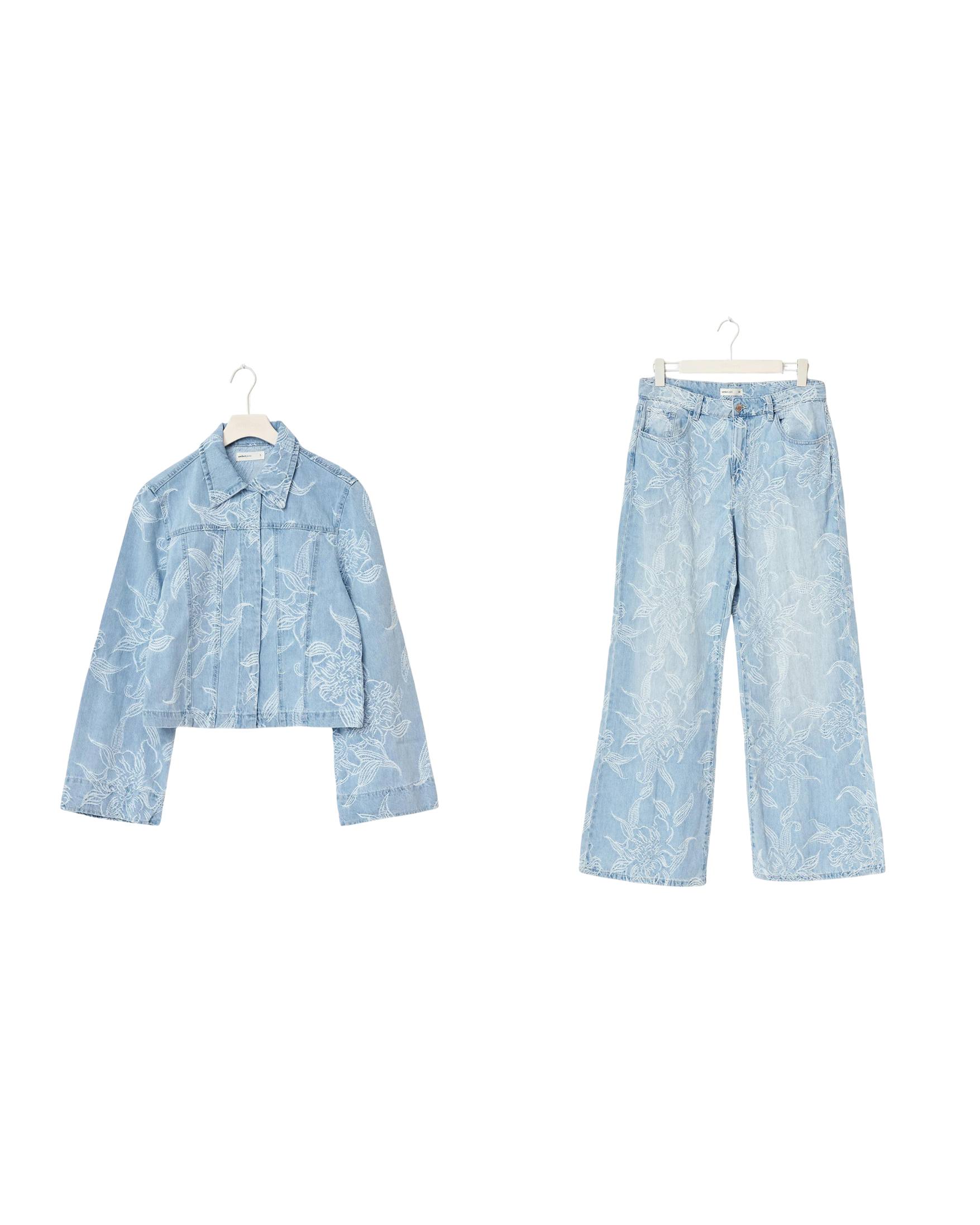 Embroidery Spijkerjas + Embroidery Jeans Set