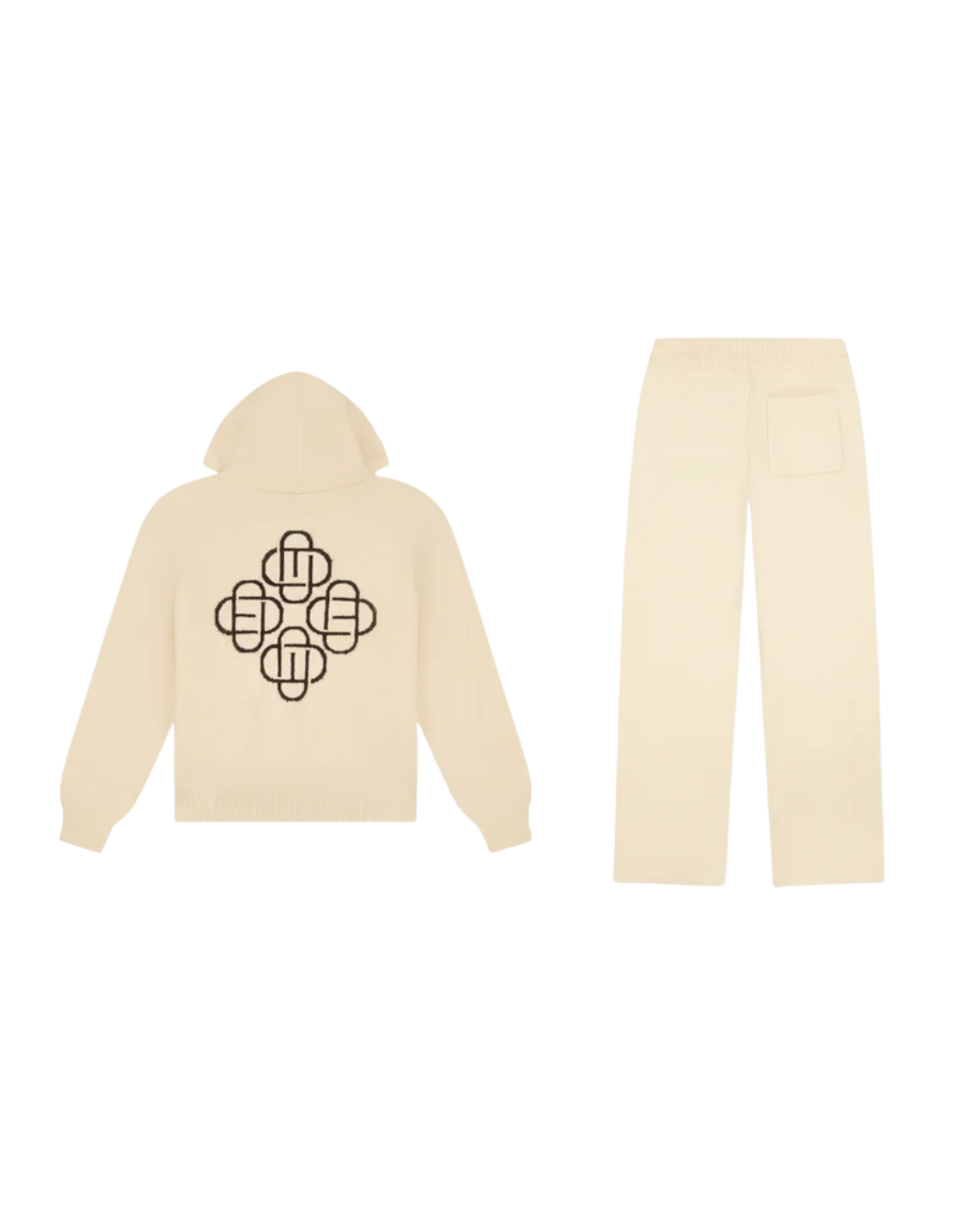 Fluffy Knit Full Zip Set Off-White