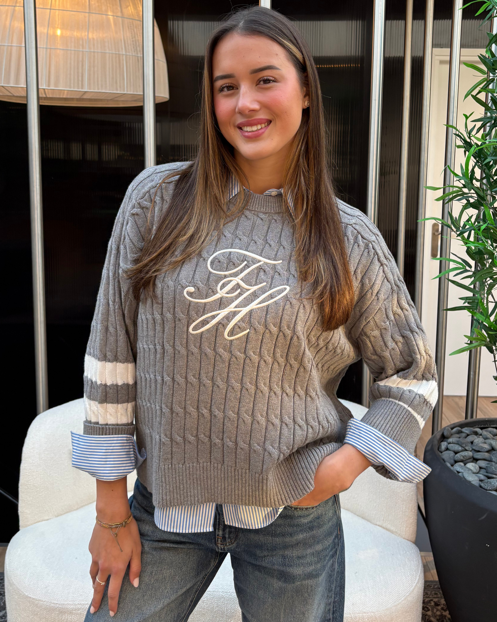 Geborduurde Graphic Sweater