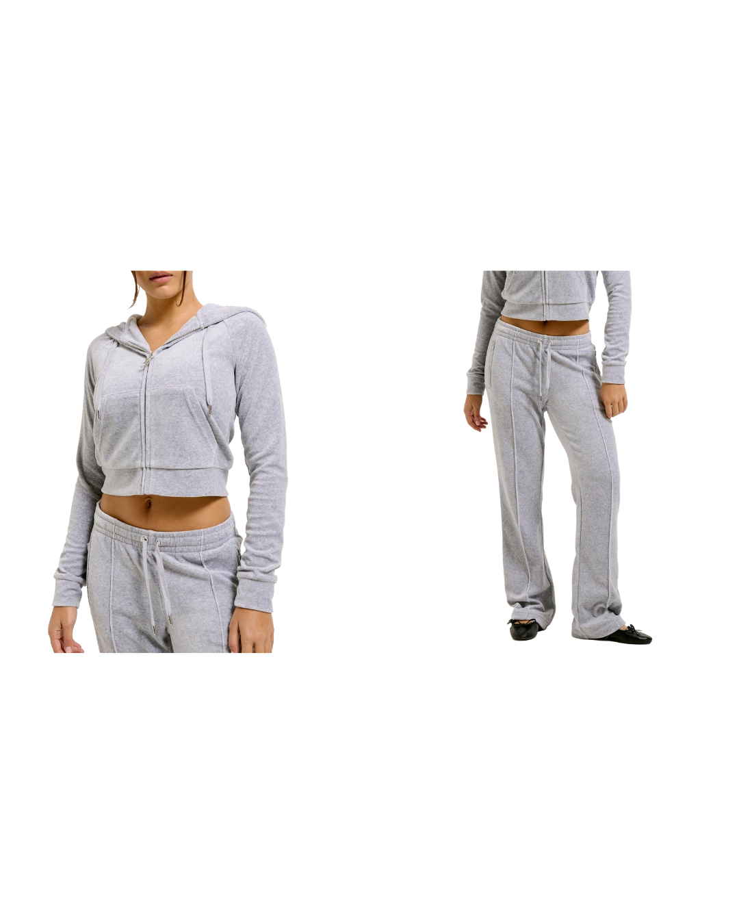 Madison Classic Velour Hoodie + Tina Velour Joggingbroek - grijs- set