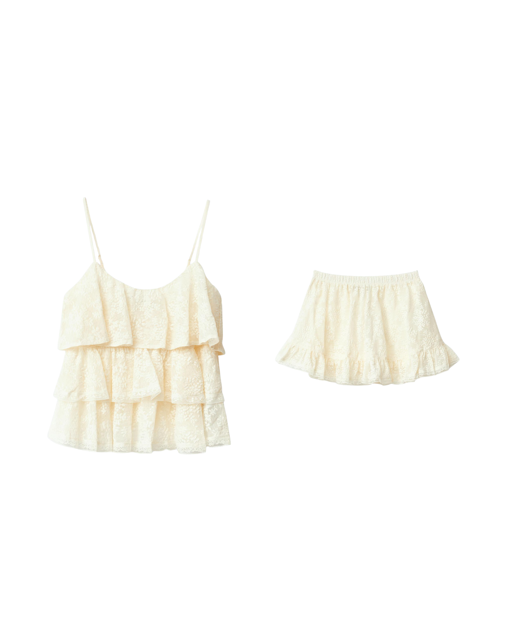 Lace Frill Singlet +  Lace Rok Set
