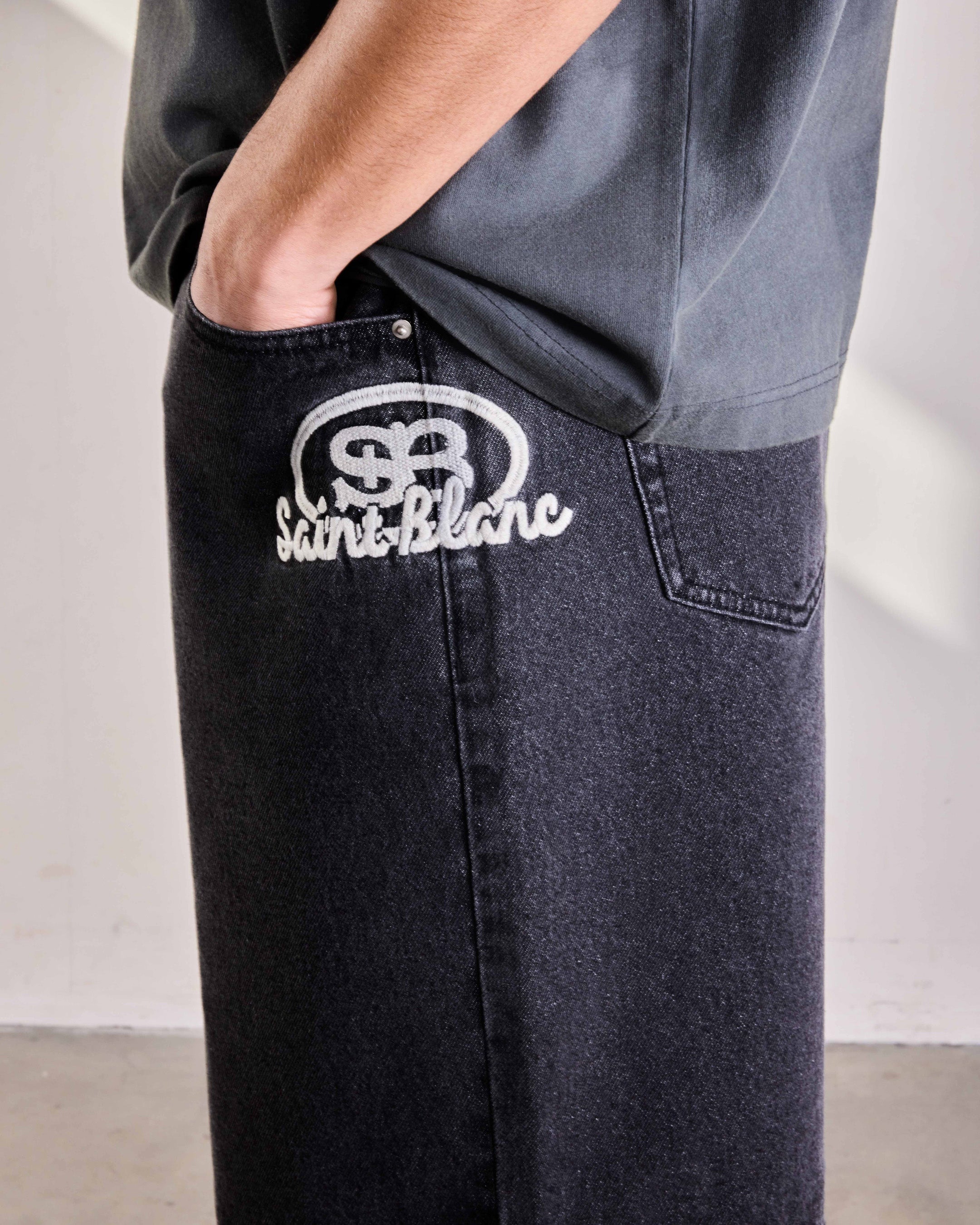 Oval Logo Denim Short