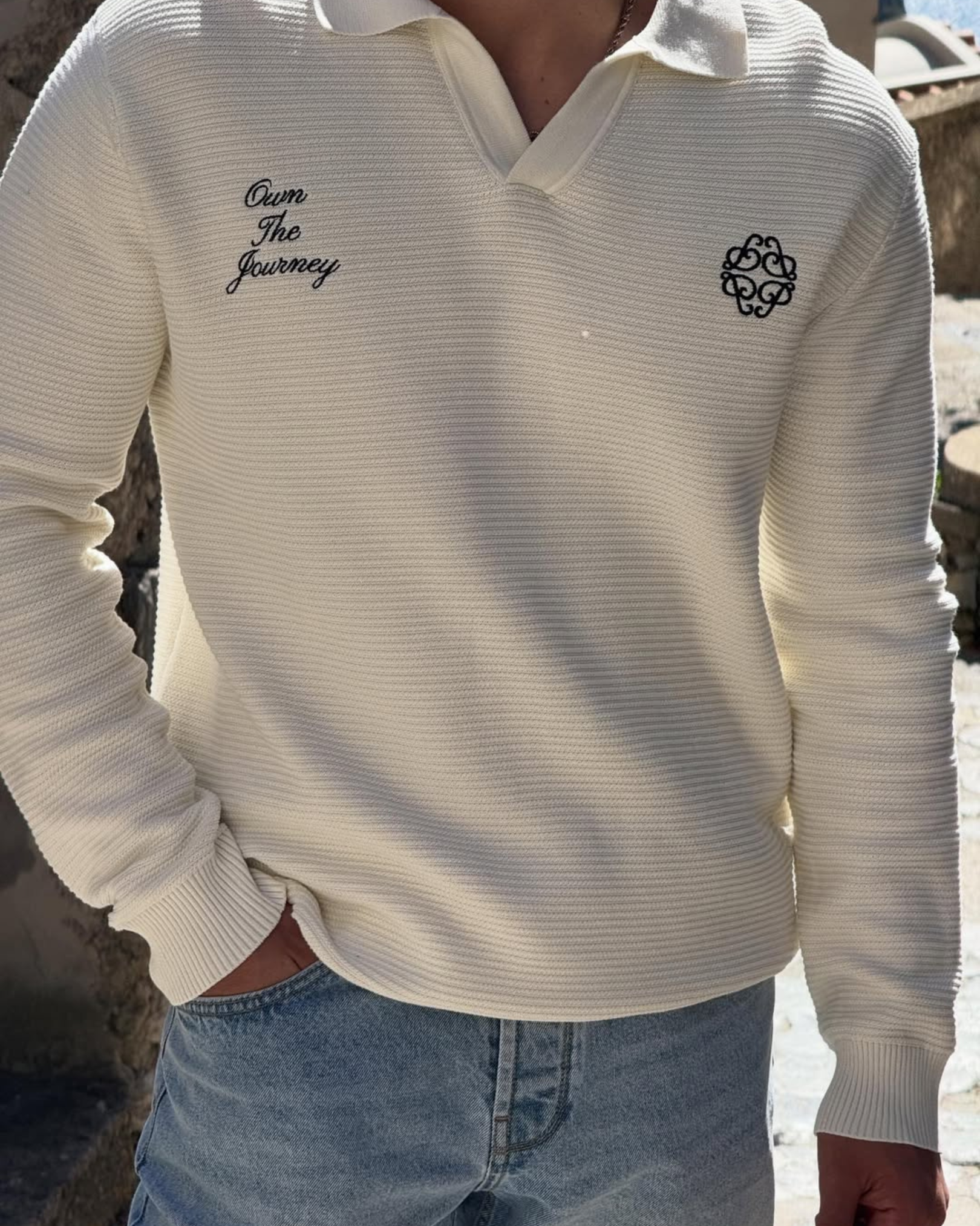 Embroidered Braided Polo