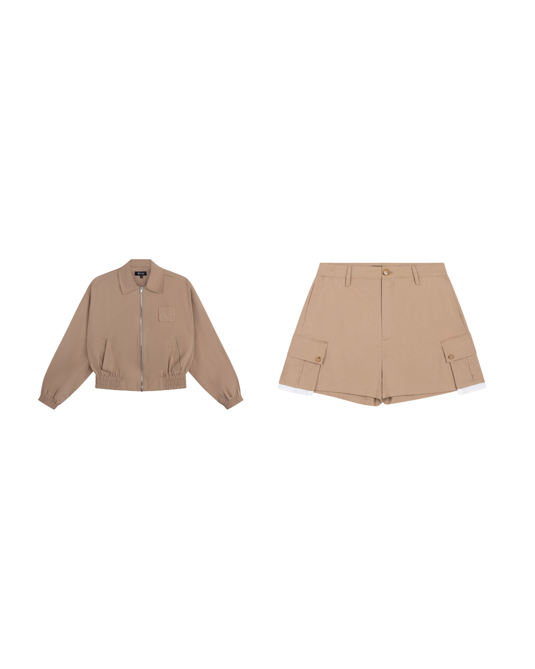 Oversized Riri Bomberjas + Mid Waist Illa Cargo Short Set