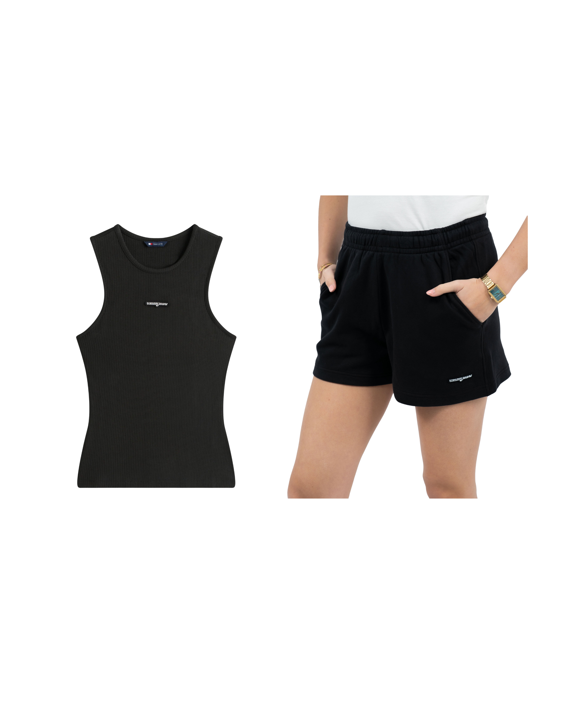 Slim Script Label Tank Top + Script Short Set