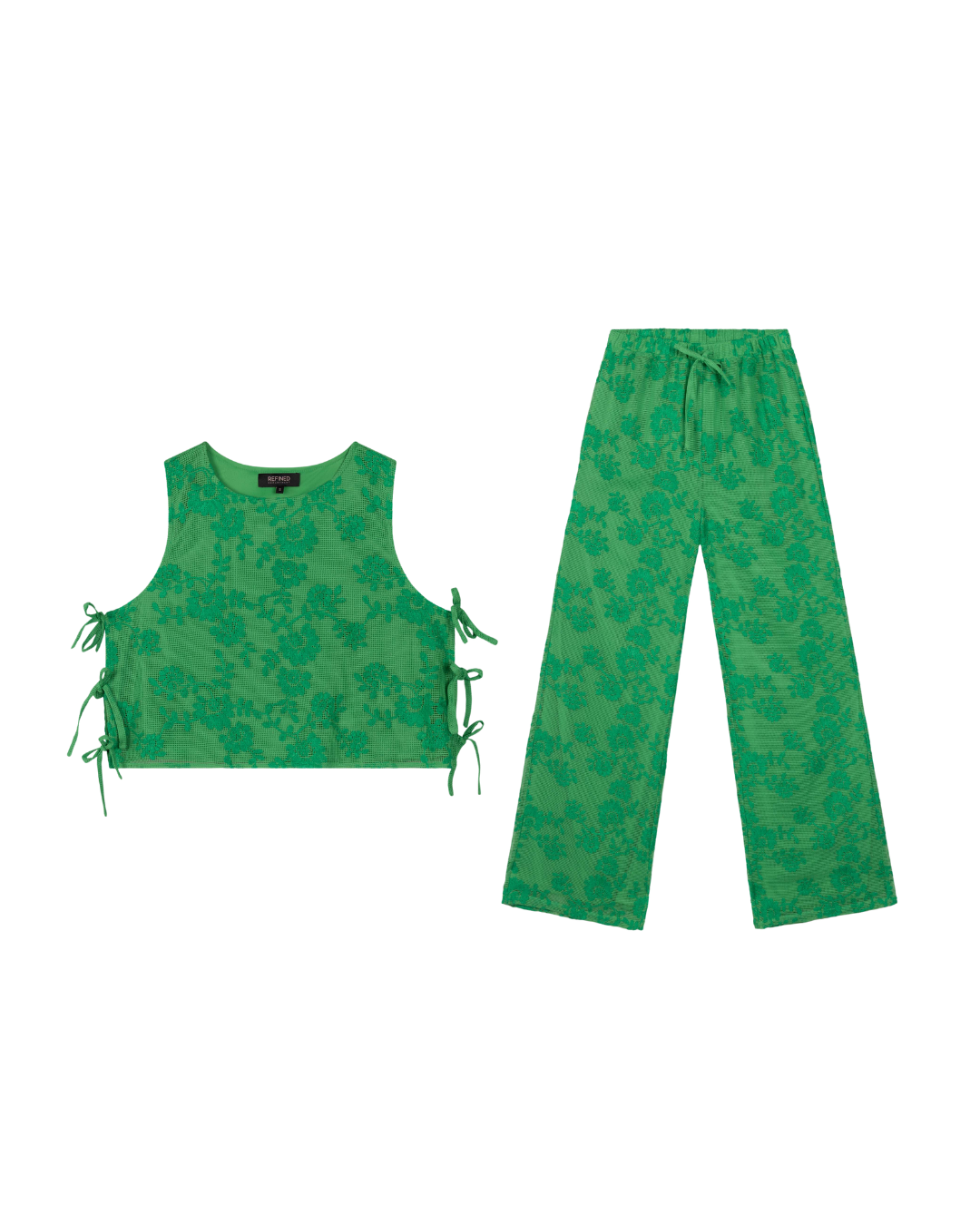 Shoulderless Gabrille + Wide Leg Broek Mara