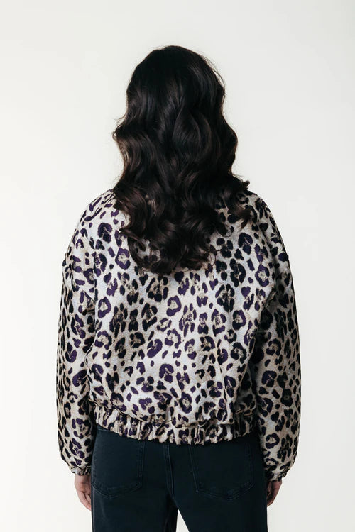 Bente Leopard Jacquard Bomber Jacket