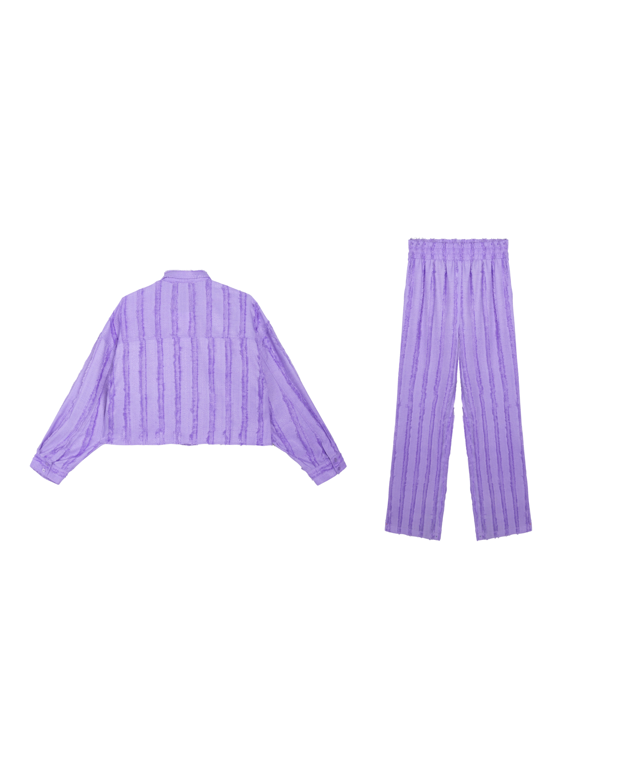 Oversized Cropped Saden Blouse + Relaxed Nova Pantalon Set