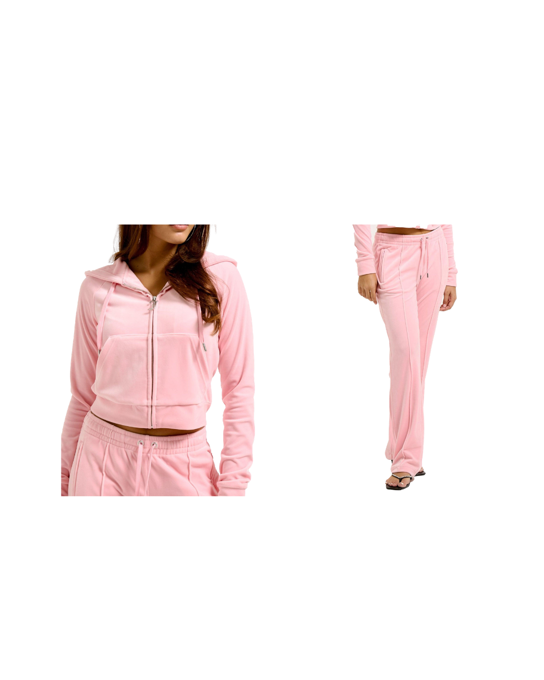 Madison Classic Velour Hoodie + Tina Velour Joggingbroek - roze - set -