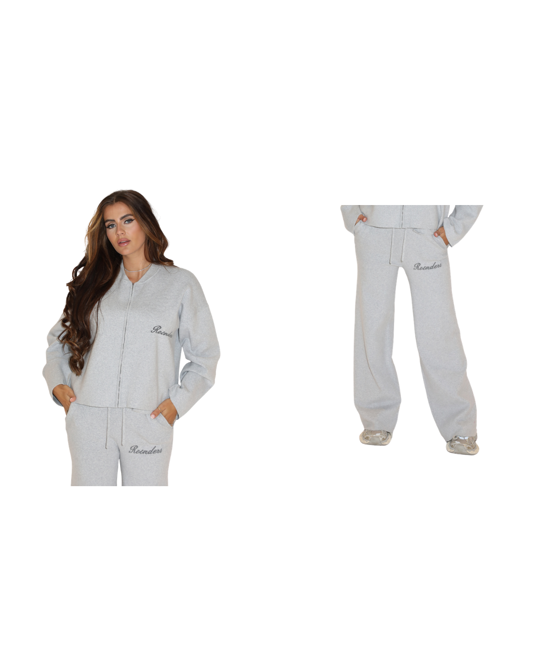 Lounge Zipper Vest + Lounge Broek Set Grijs