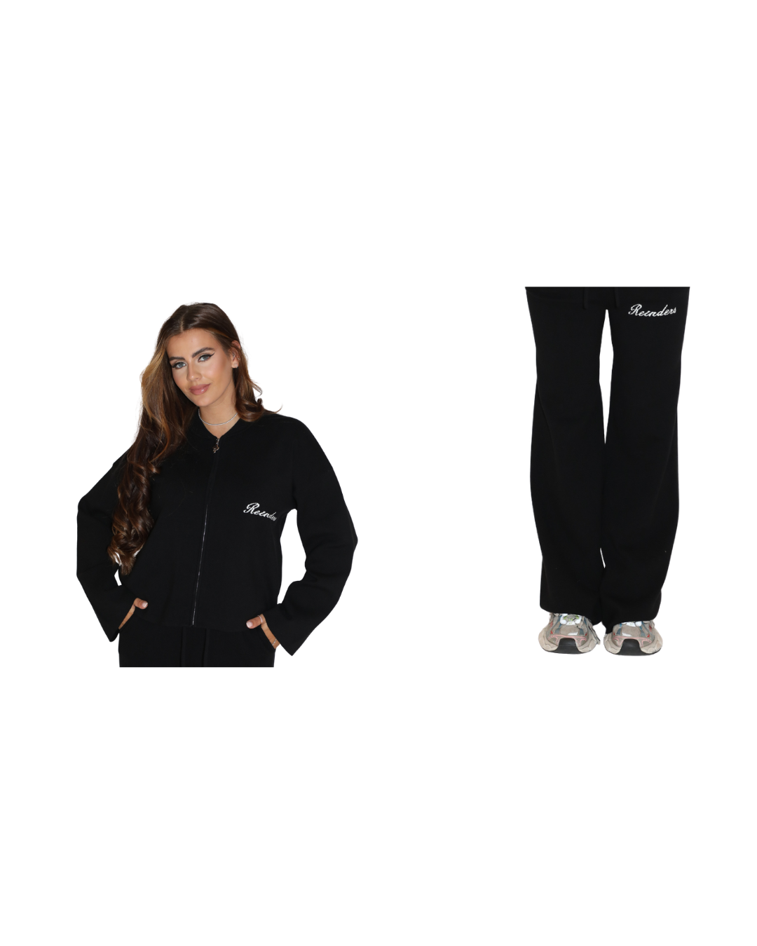 Lounge Zipper Vest + Lounge Broek Set Zwart