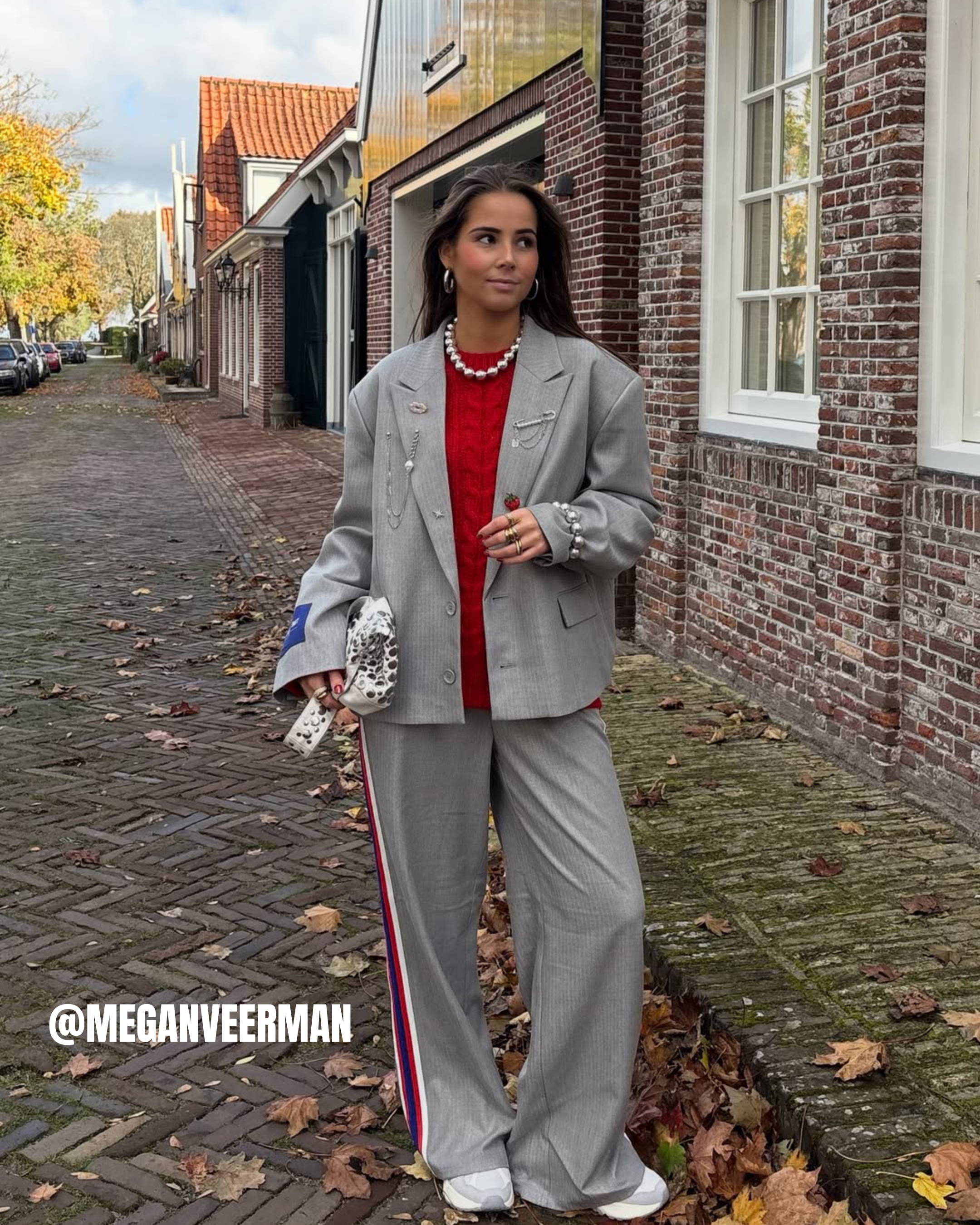 Coated Herringbone Pantalon