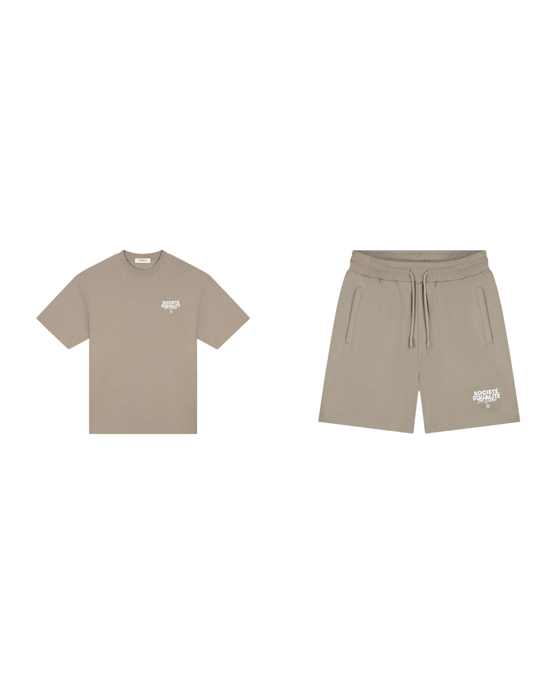 Societe 2.0 Oversized T-Shirt + Societe 2.0 Oversized Short Set Taupe